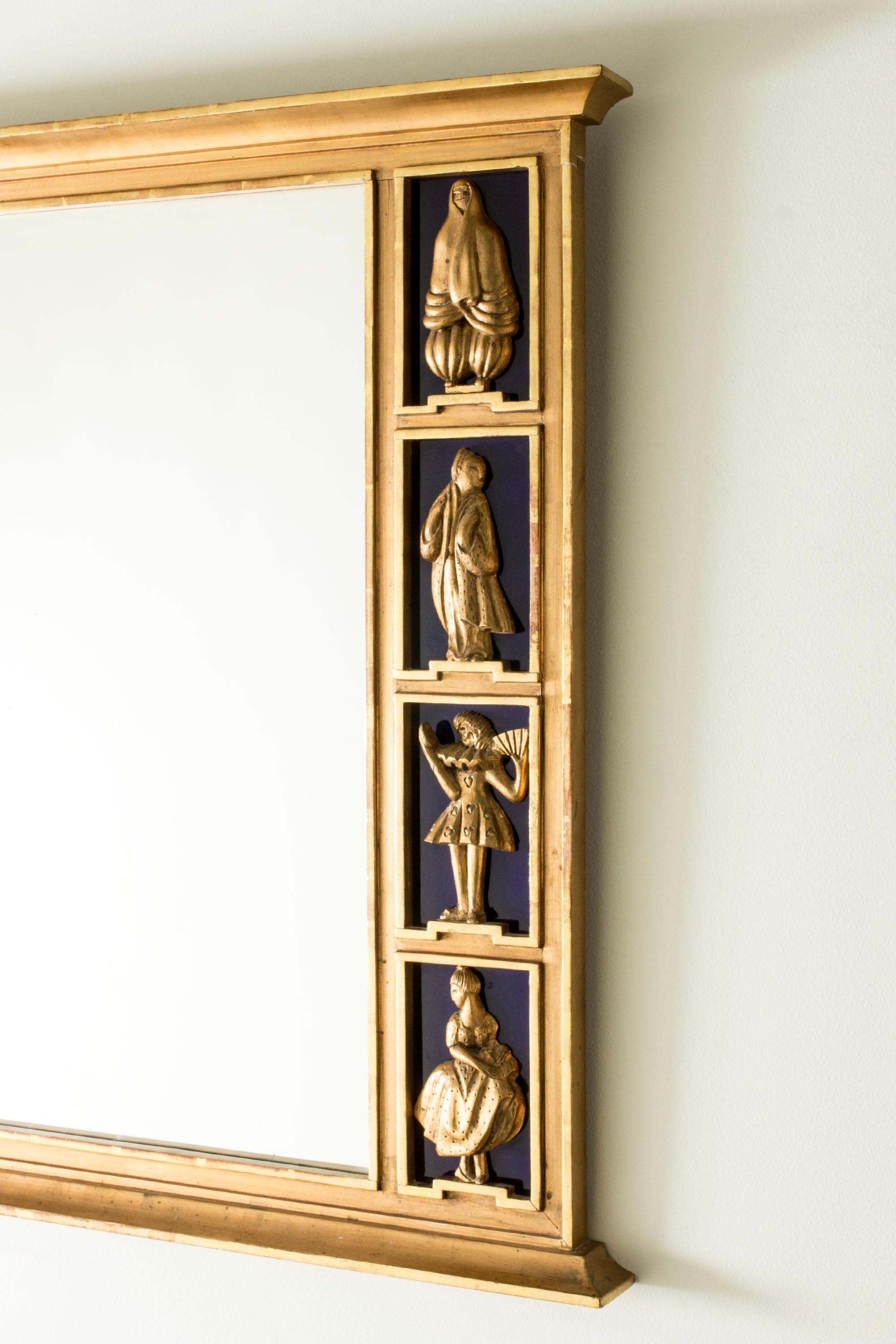 Espejo de pared Grace sueco con figuritas, Suecia, años 20 Sueco en venta