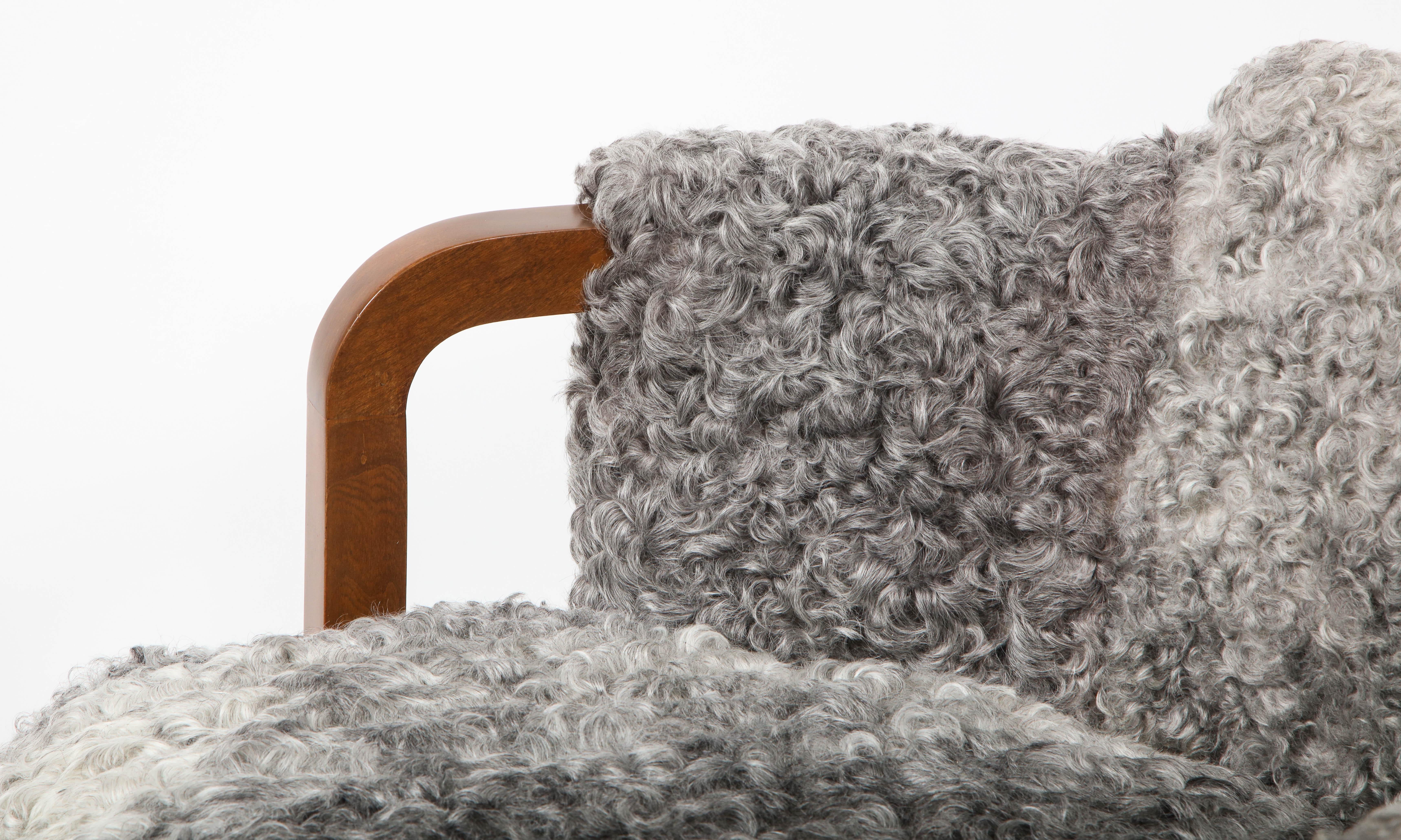 Swedish Grace Walnut, Sheepskin Club Chairs 5