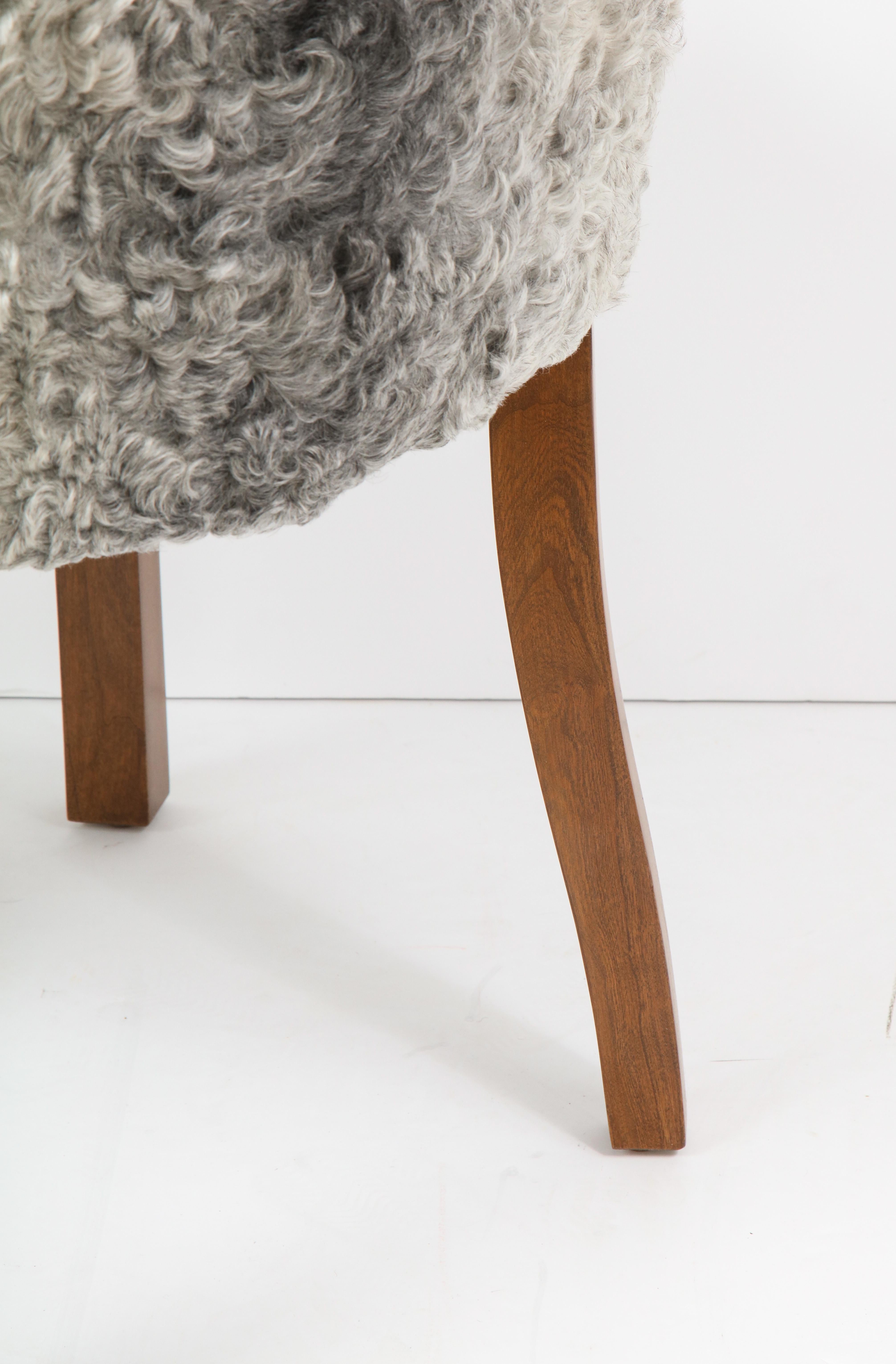 Swedish Grace Walnut, Sheepskin Club Chairs 7