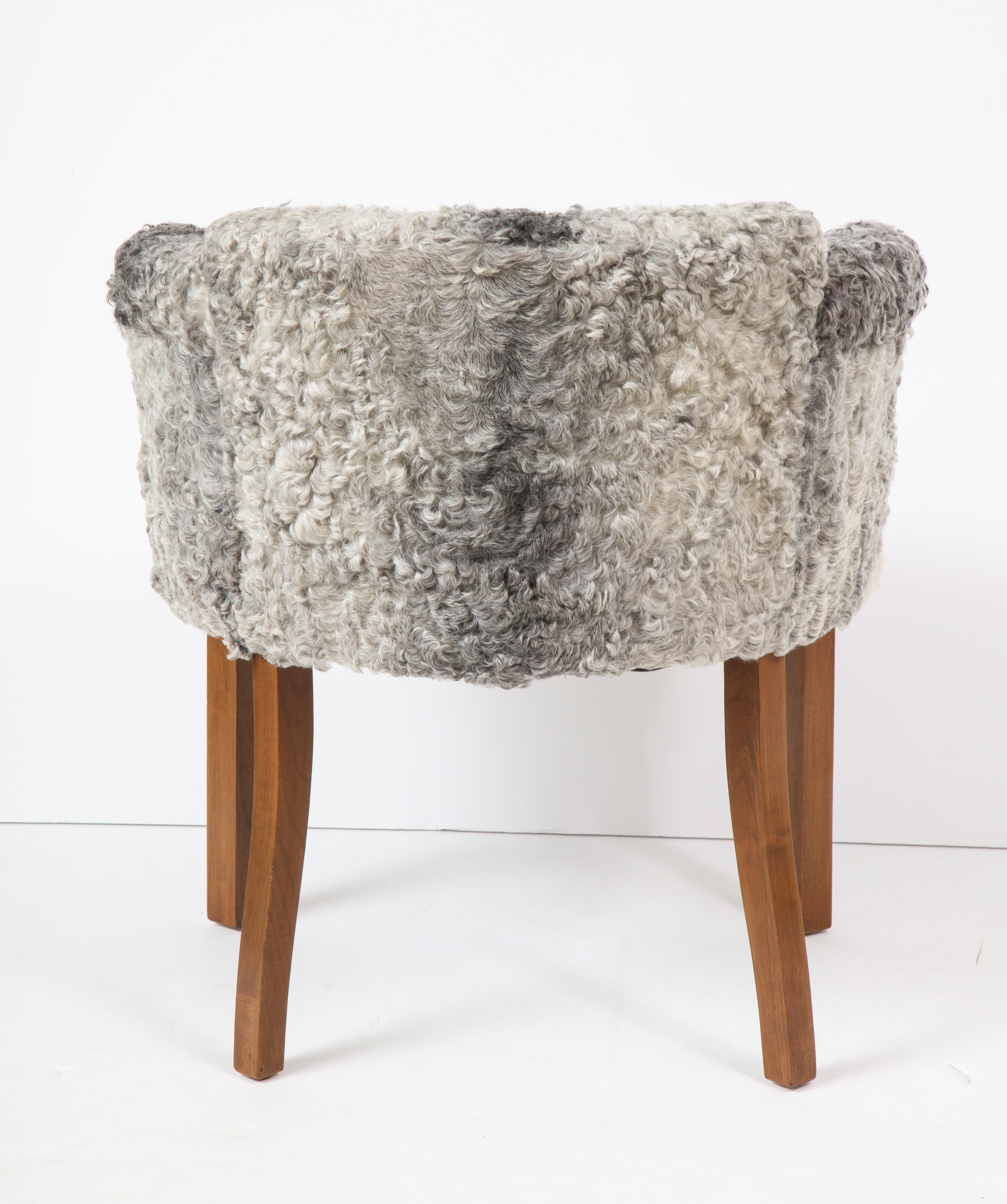Swedish Grace Walnut, Sheepskin Club Chairs 3