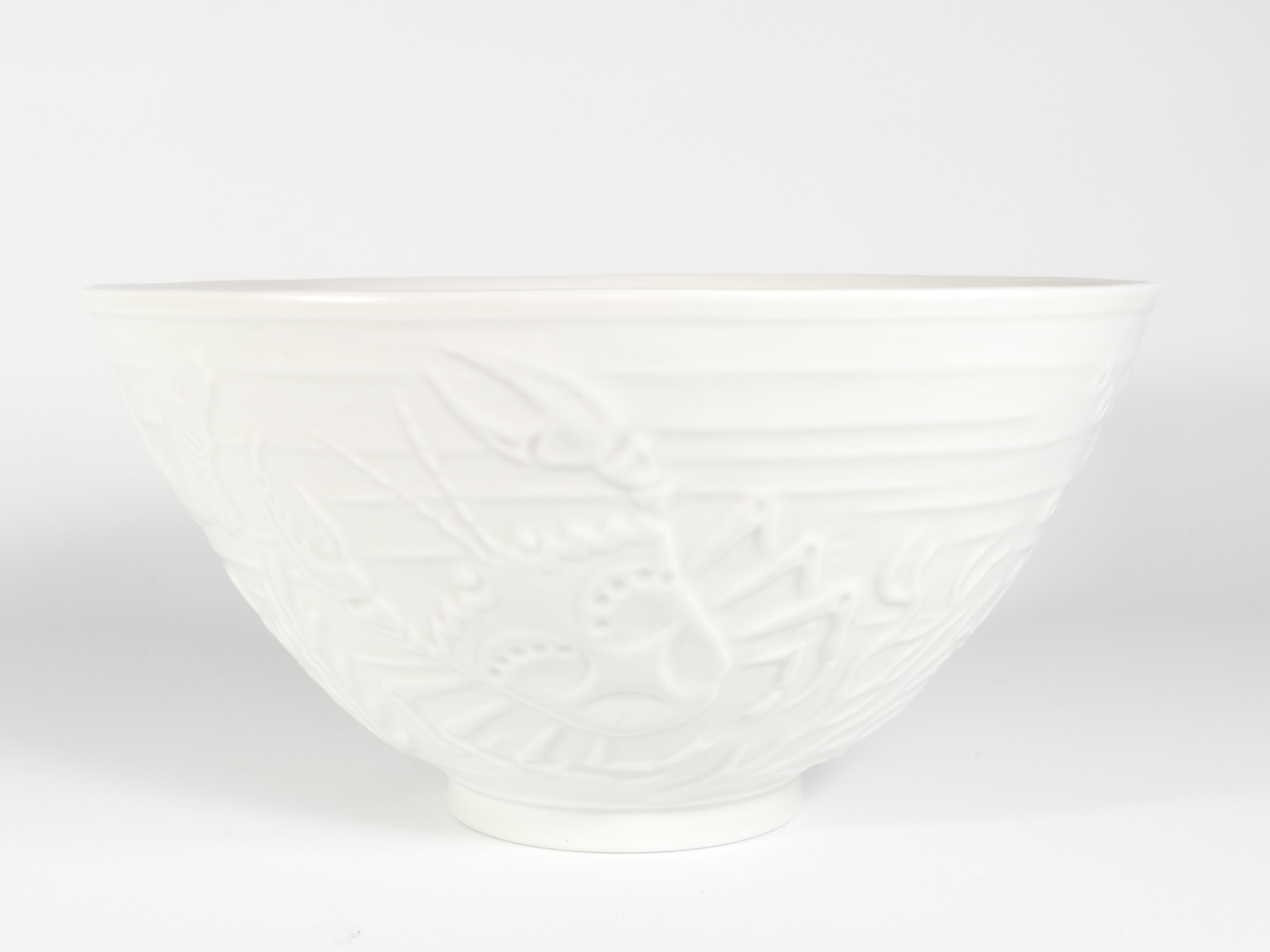 Swedish Grace White Porcelain Sea Themed  Bowl by Gunnar Nylund for ALP, 1940's For Sale 1