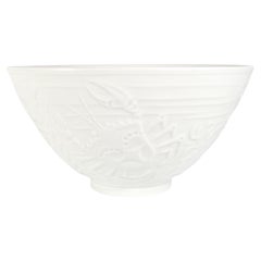 Vintage Swedish Grace White Porcelain Sea Themed  Bowl by Gunnar Nylund for ALP, 1940's