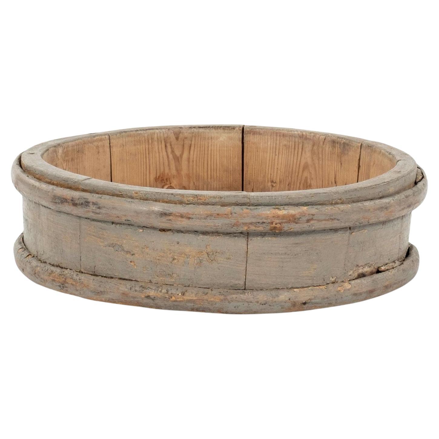 Swedish Gray-Painted Low Banded Tub For Sale