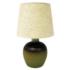 Swedish Green Ceramic Table Lamp from Tilgman Keramik, 1960s