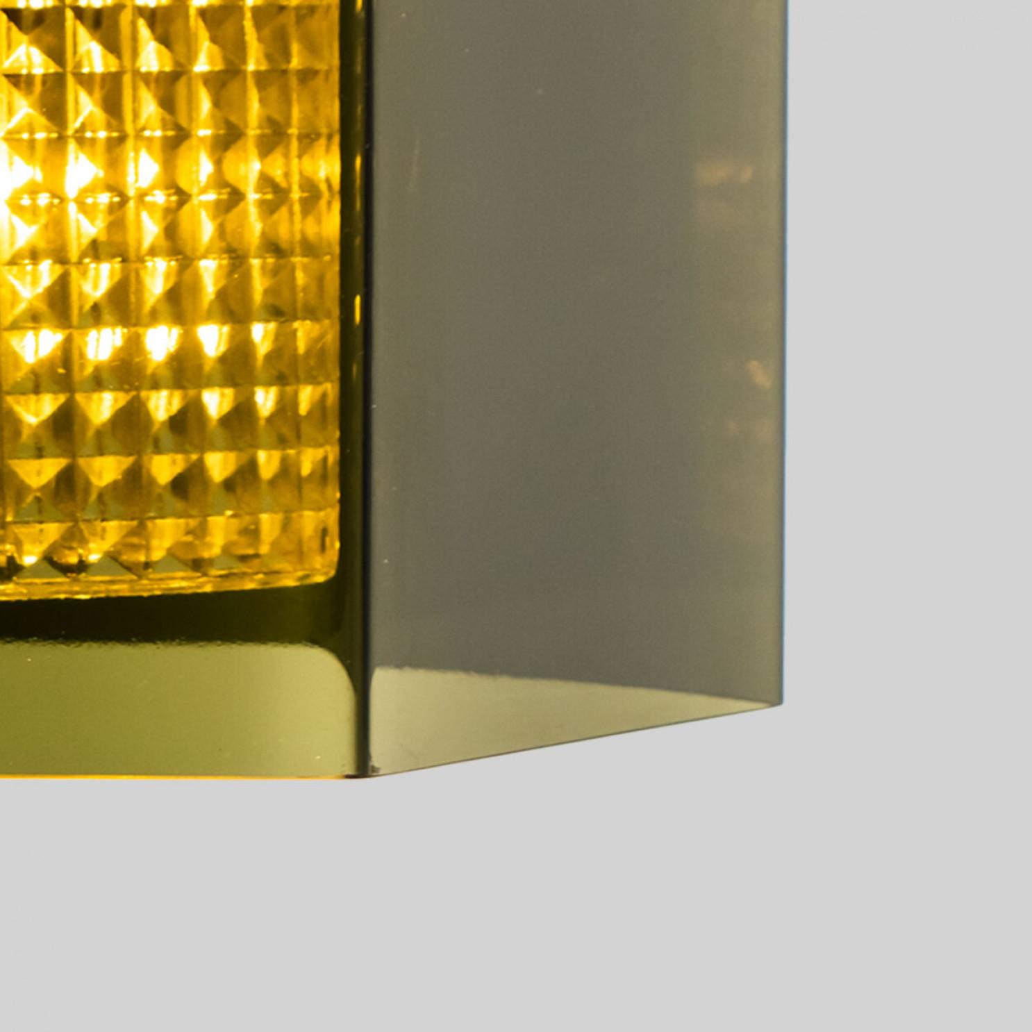Swedish Green Tinted Glass & Brass Pendant Lamp by Carl Fagerlund for Orrefors For Sale 9