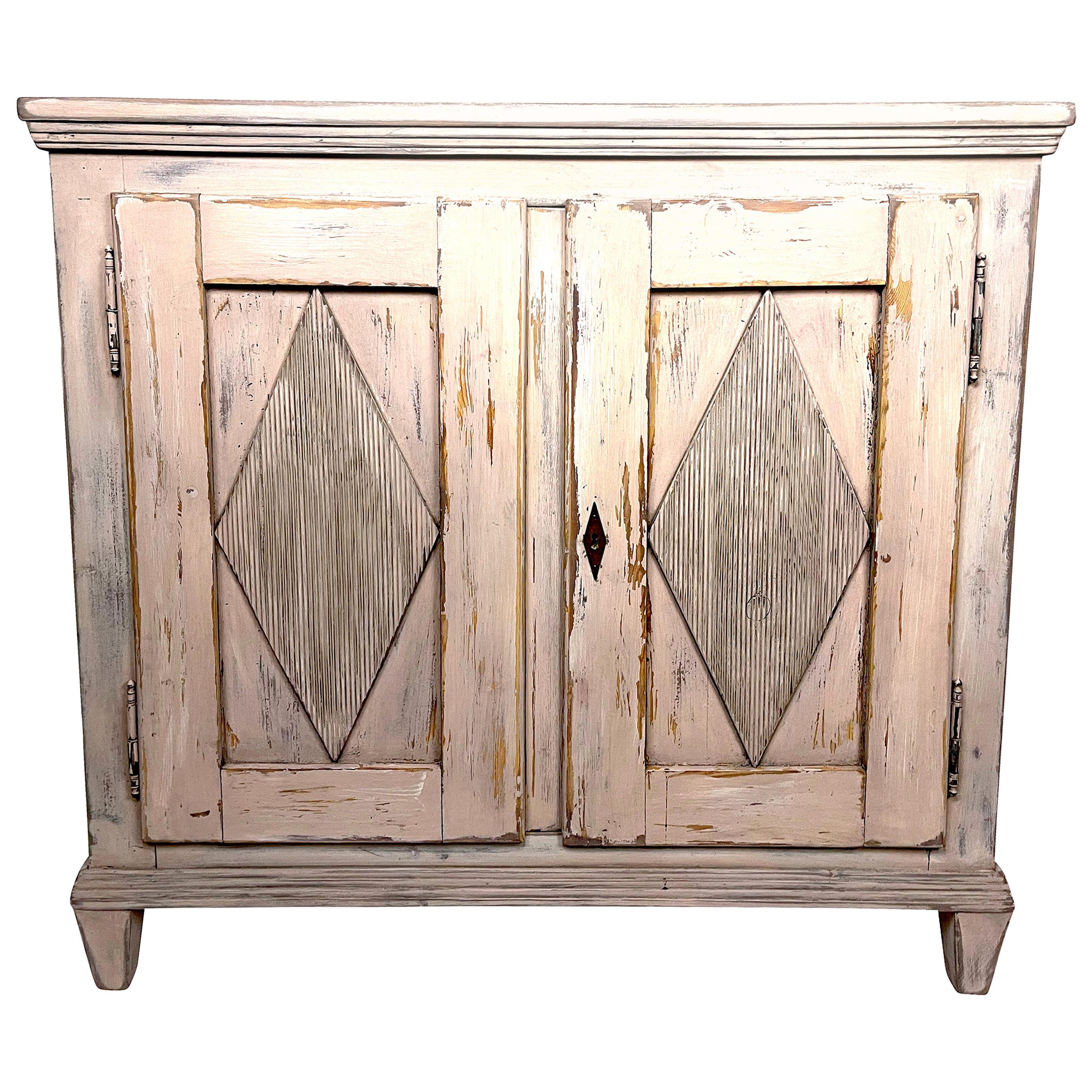 Swedish Grey Gustavian Painted Cabinet