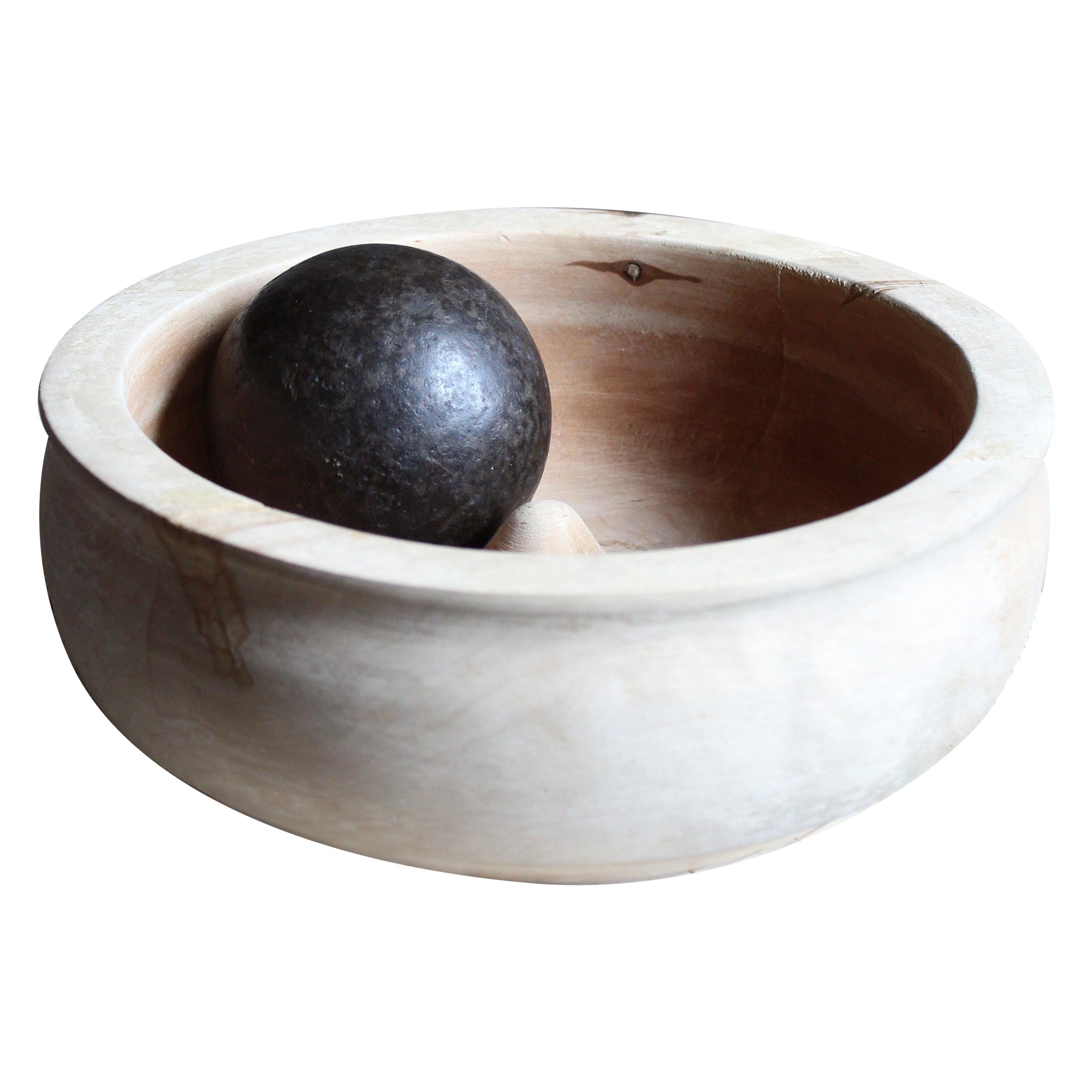 1960s Massive Teak Salad Bowl Hand Carved Party Serving, Midcentury