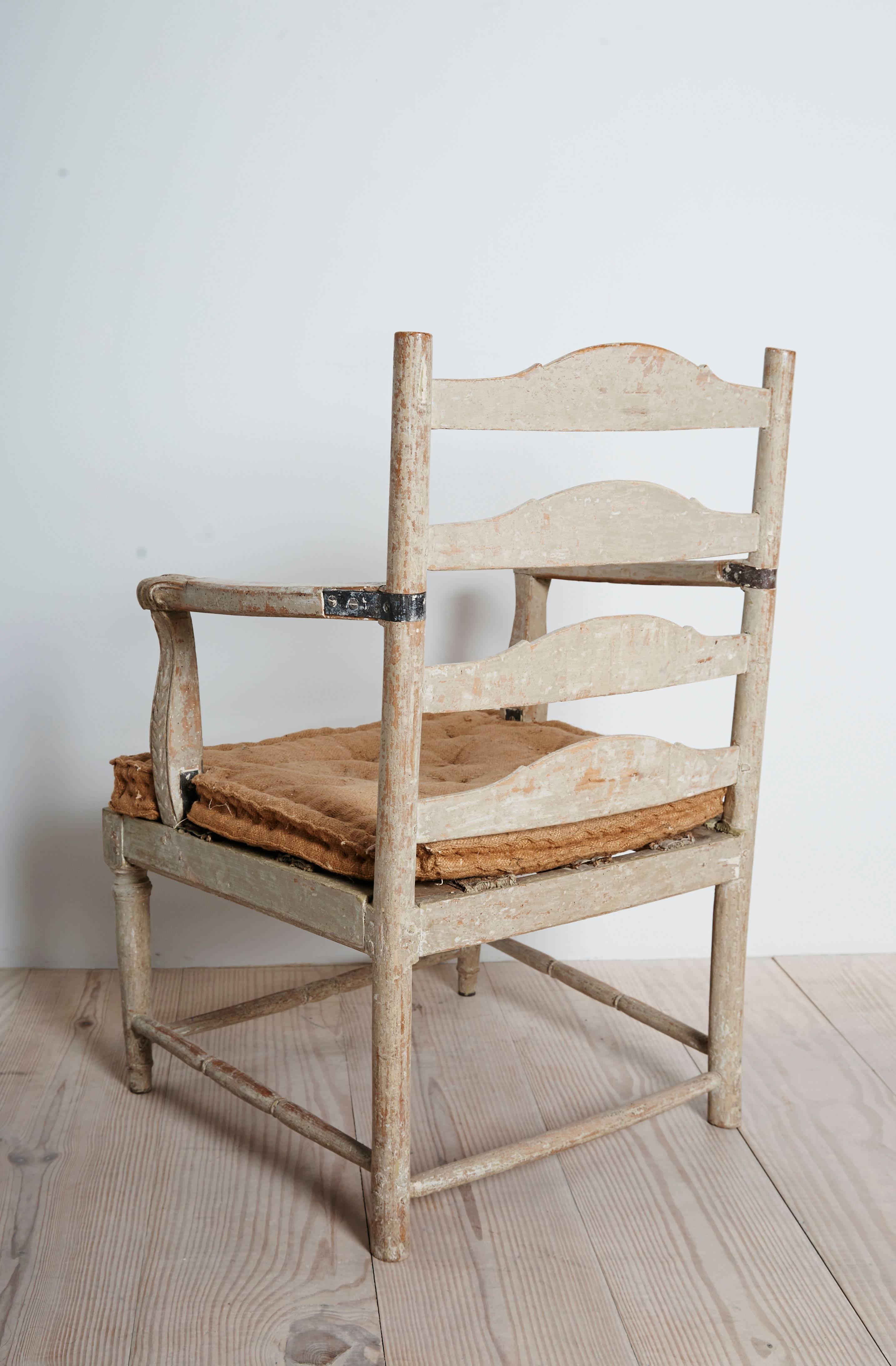 18th Century and Earlier Swedish Gripsholm Transitional Rococo / Gustavian 18th c. Armchair, circa 1775