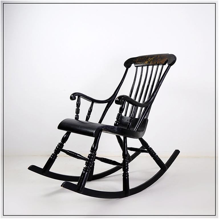 Wood Swedish Gungstol Rocking Chair - Circa 1911 For Sale