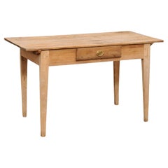 Swedish Gustavian 1790s Country Desk with Single Drawer and Natural Patina