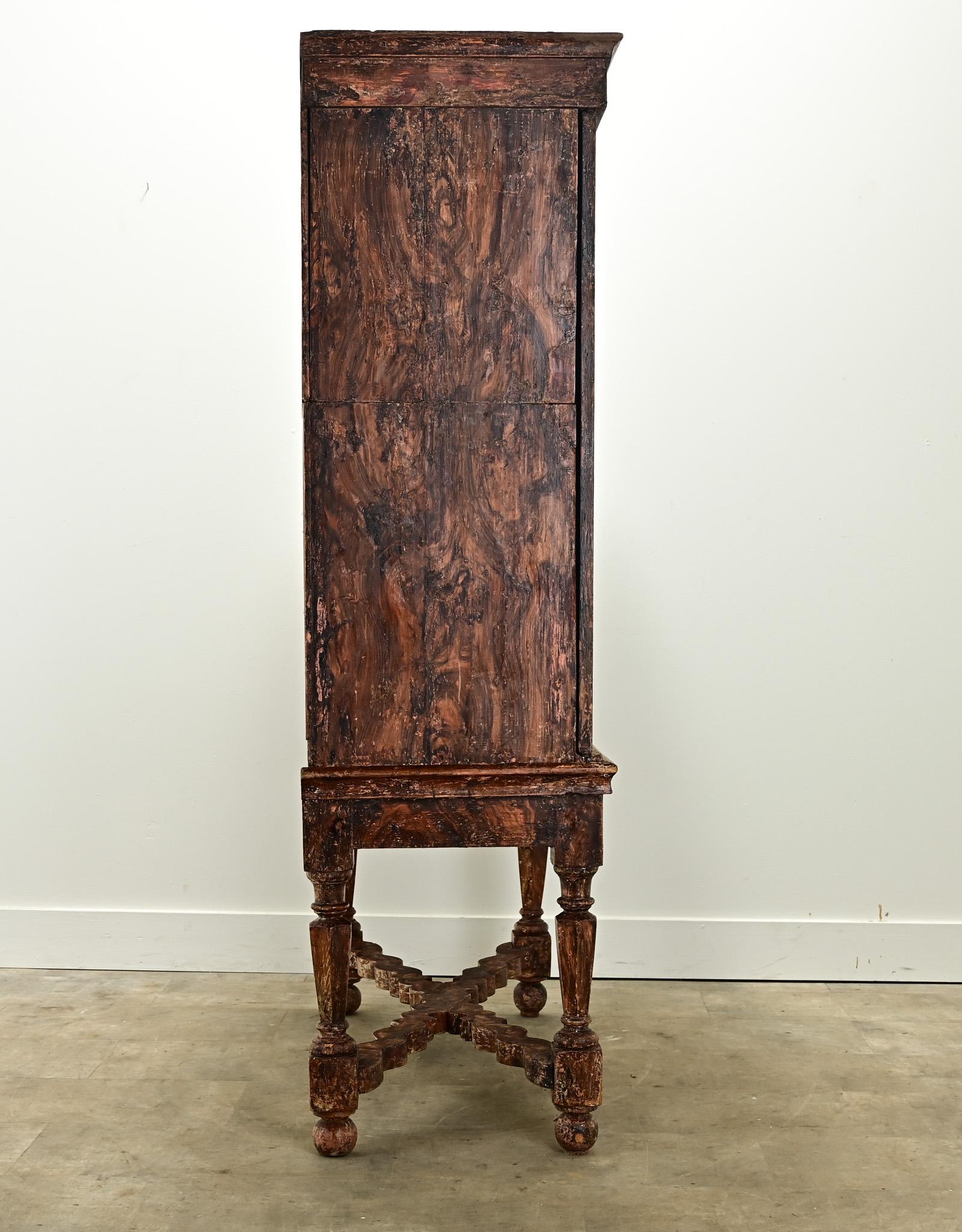 Swedish Gustavian 17th Century Faux Bois Cabinet For Sale 11