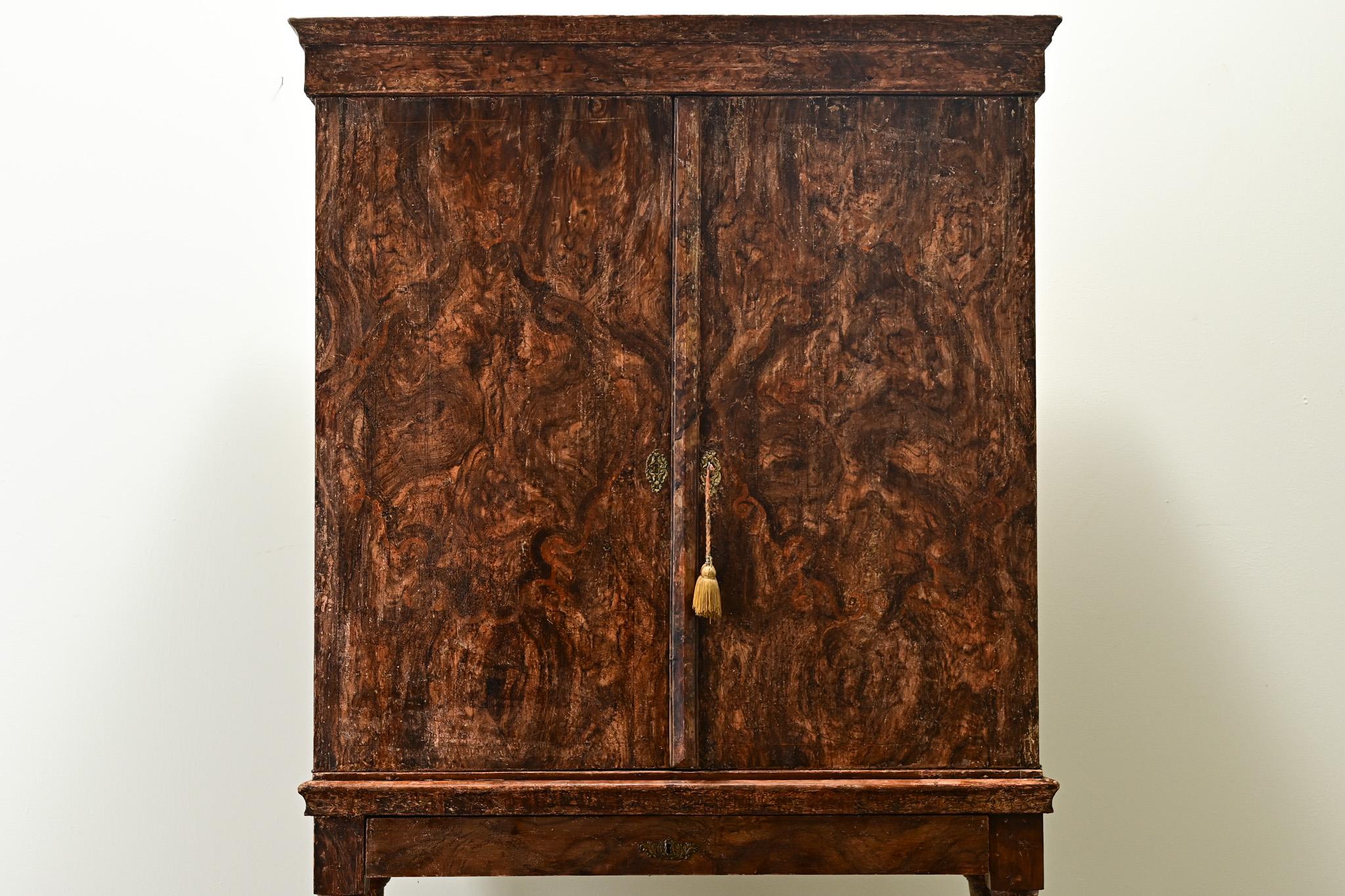 Swedish Gustavian 17th Century Faux Bois Cabinet For Sale 3