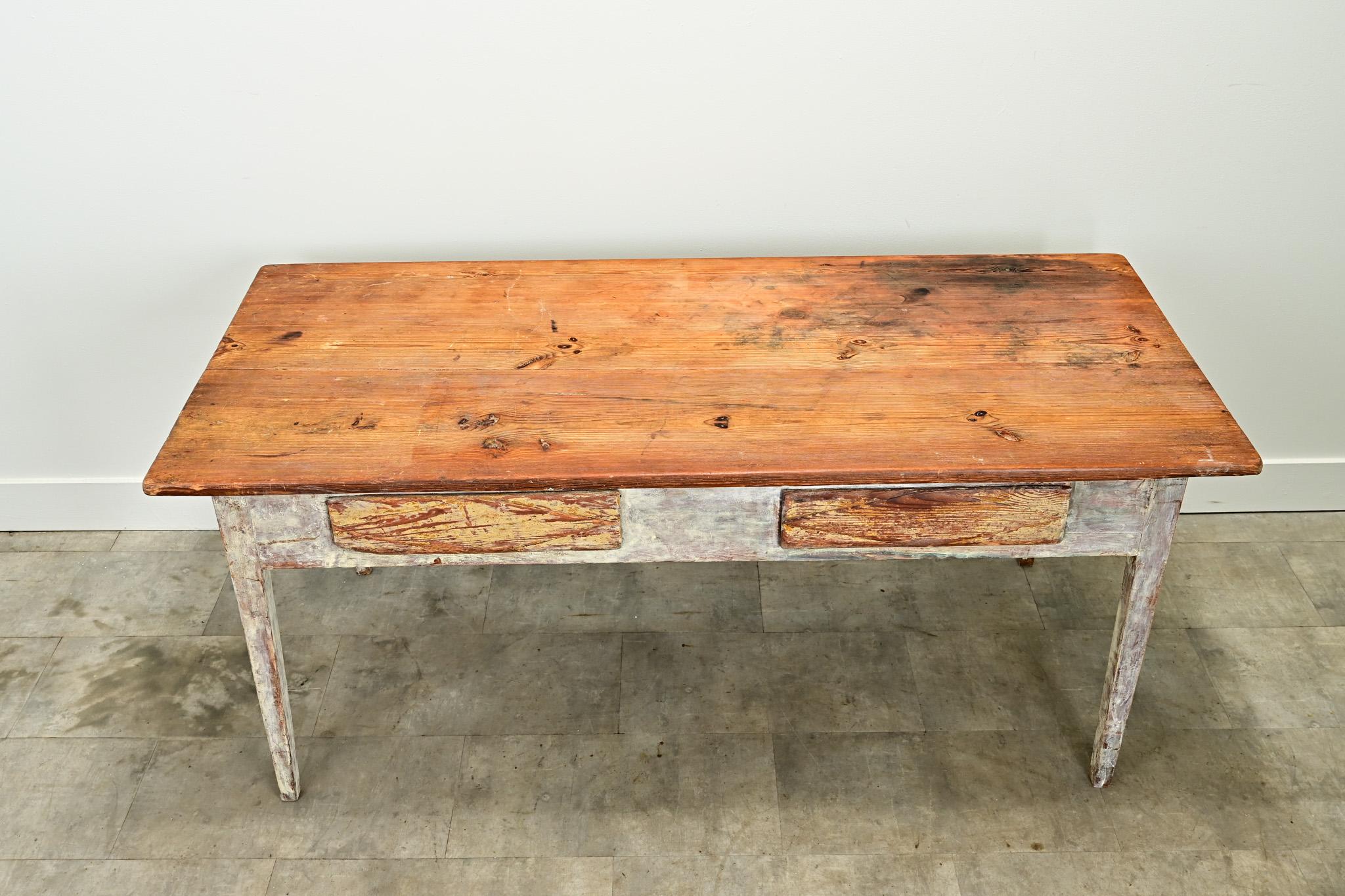 Wood Swedish Gustavian 19th Century Table For Sale