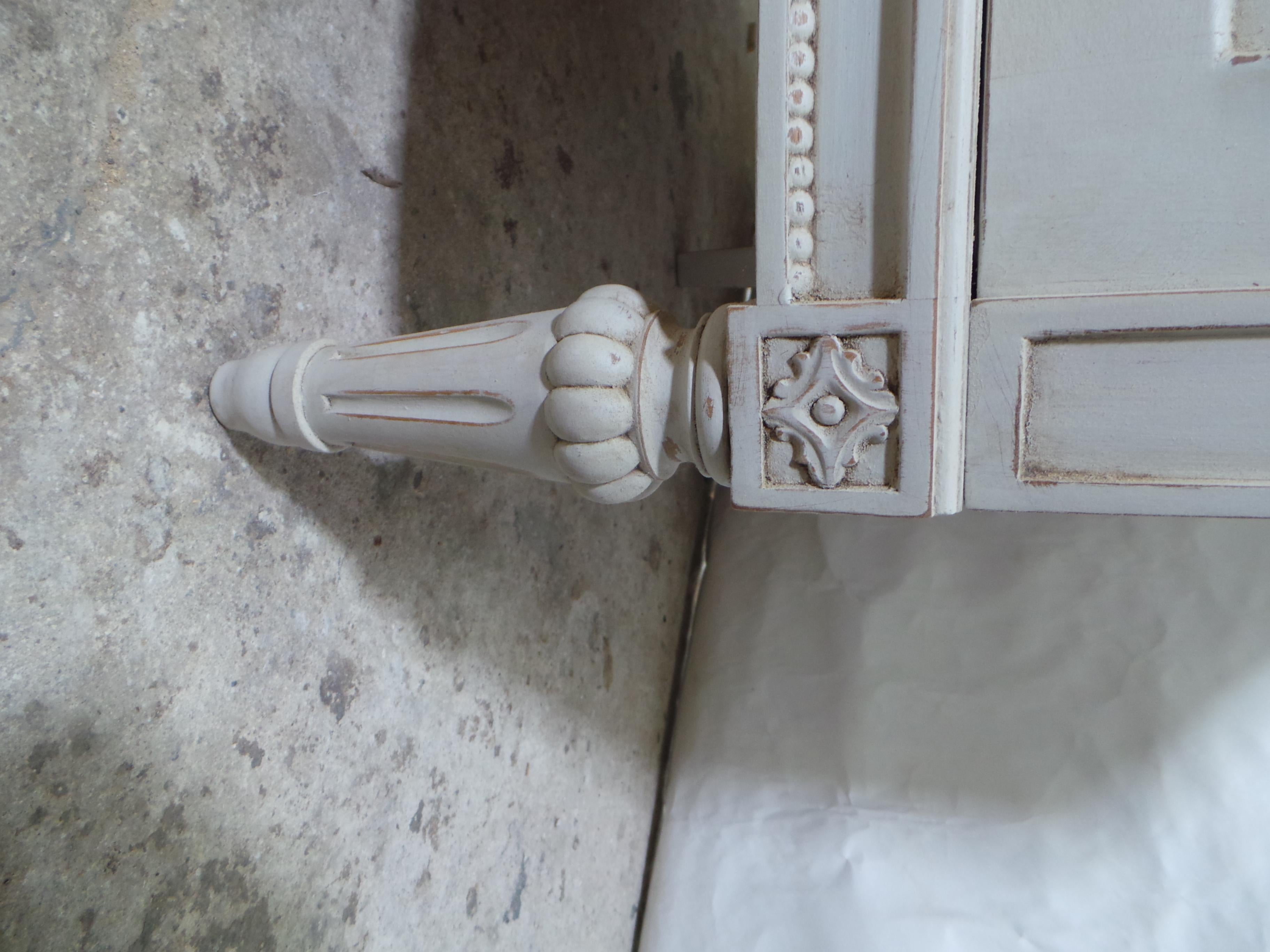 This is a unique Swedish Gustavian style 2 door corner cabinet. it was just restored and repainted with Milk Paints 