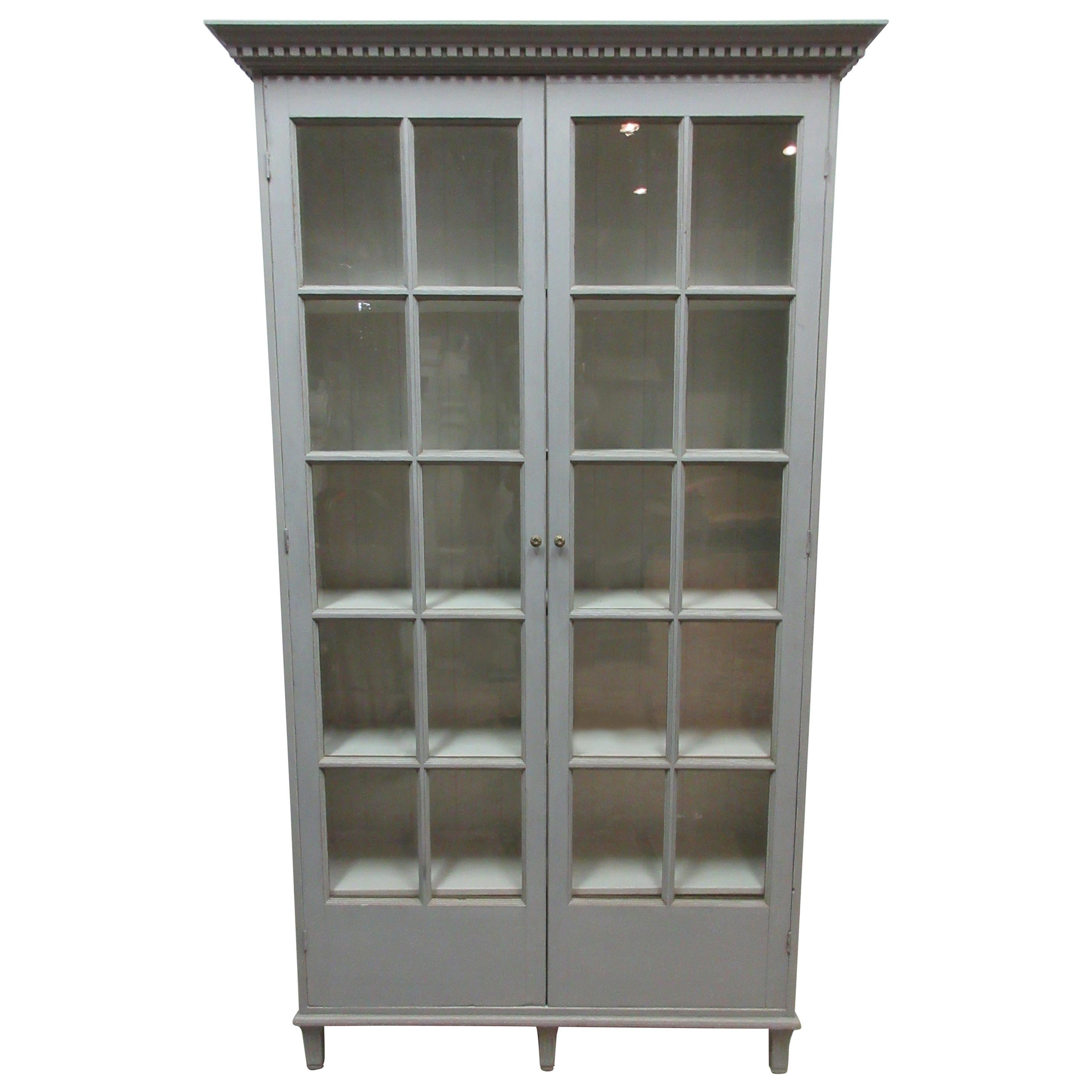 Swedish Gustavian 2-Door Glass Cabinet