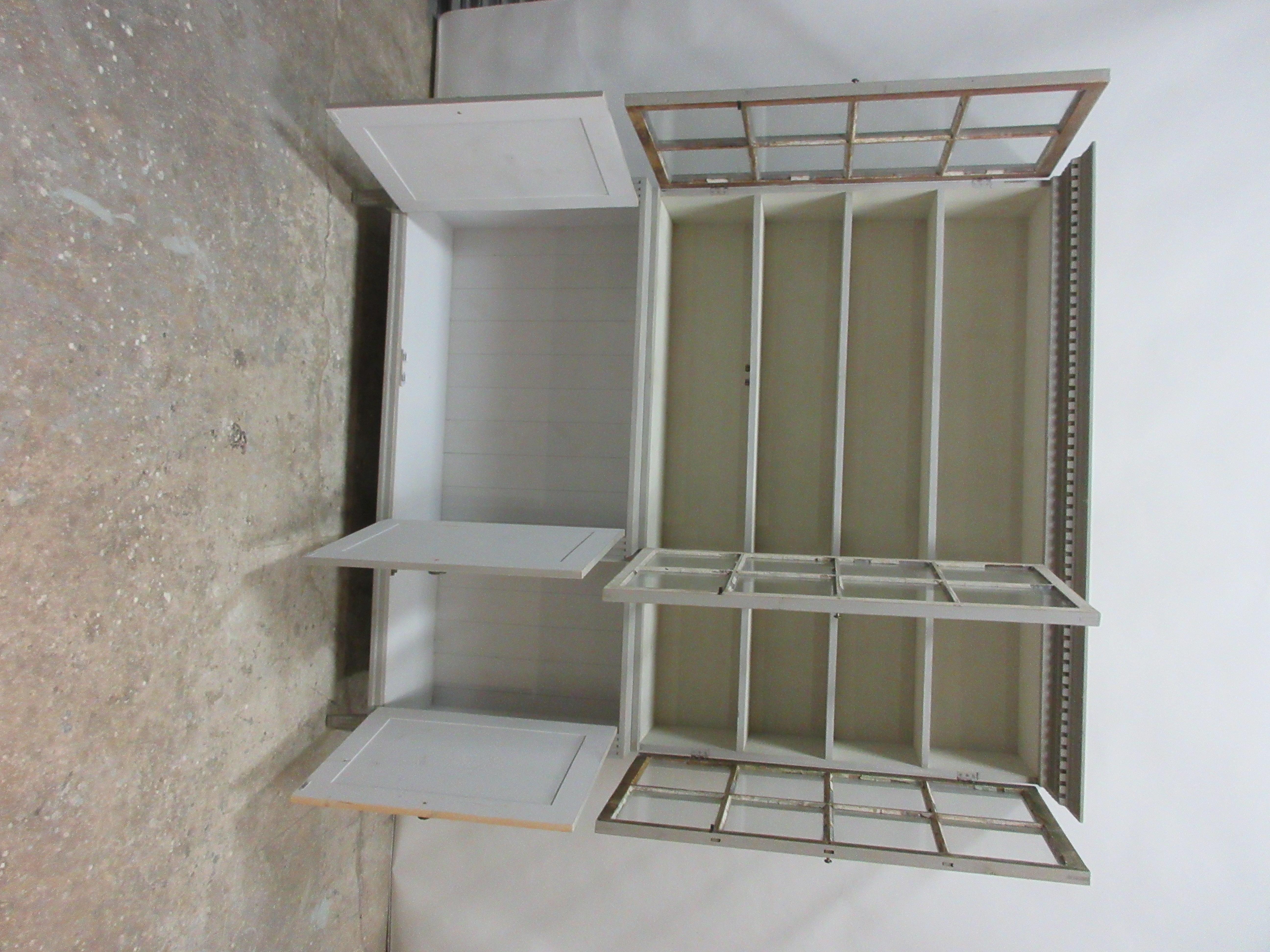 Swedish Gustavian 3-Door Glass Top Hutch In Good Condition In Hollywood, FL