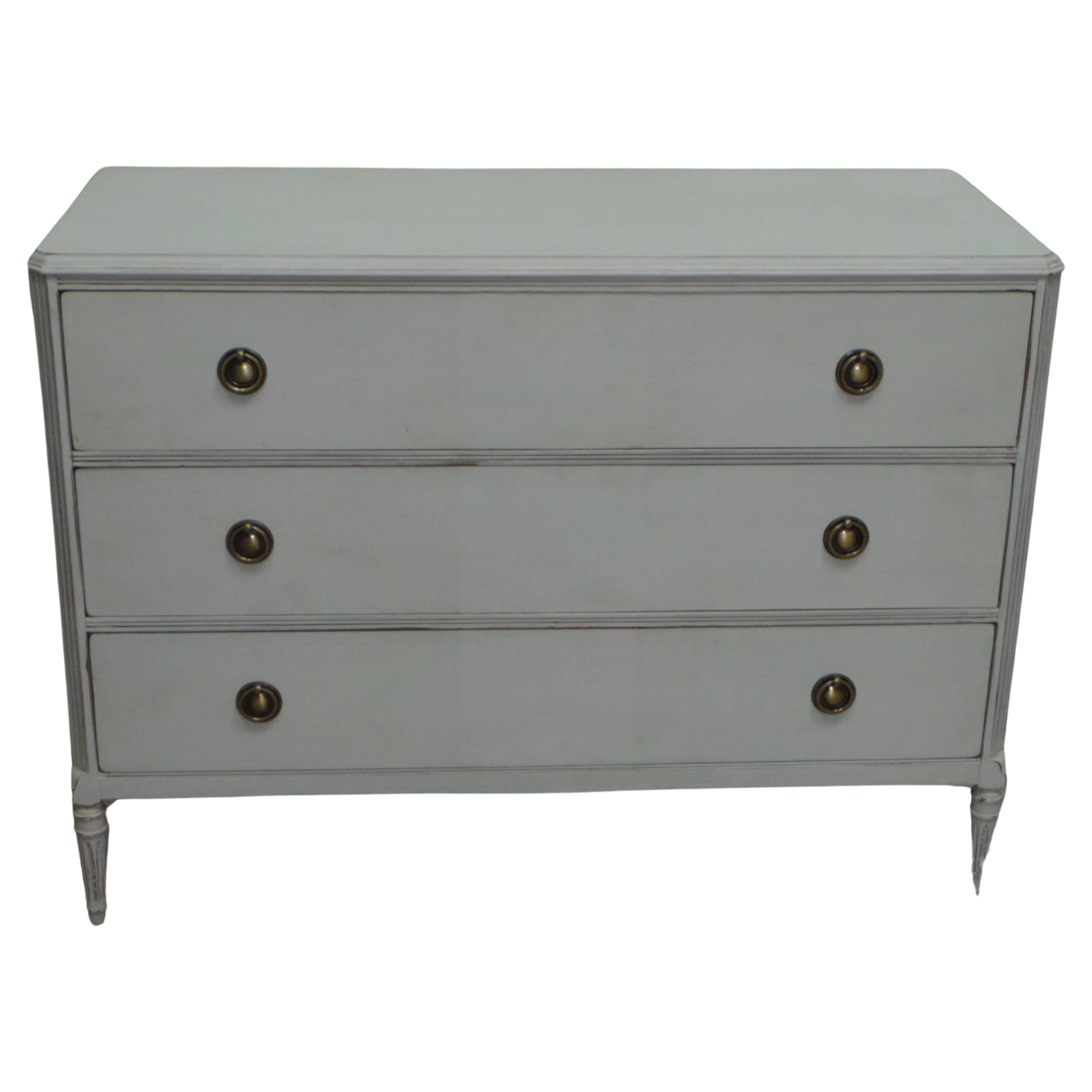 Swedish Gustavian 3 Drawer Chest Of Drawers For Sale