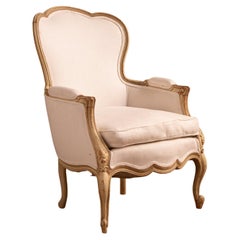 Fauteuil gustavien suédois du début des années 1900 peint en blanc chaud