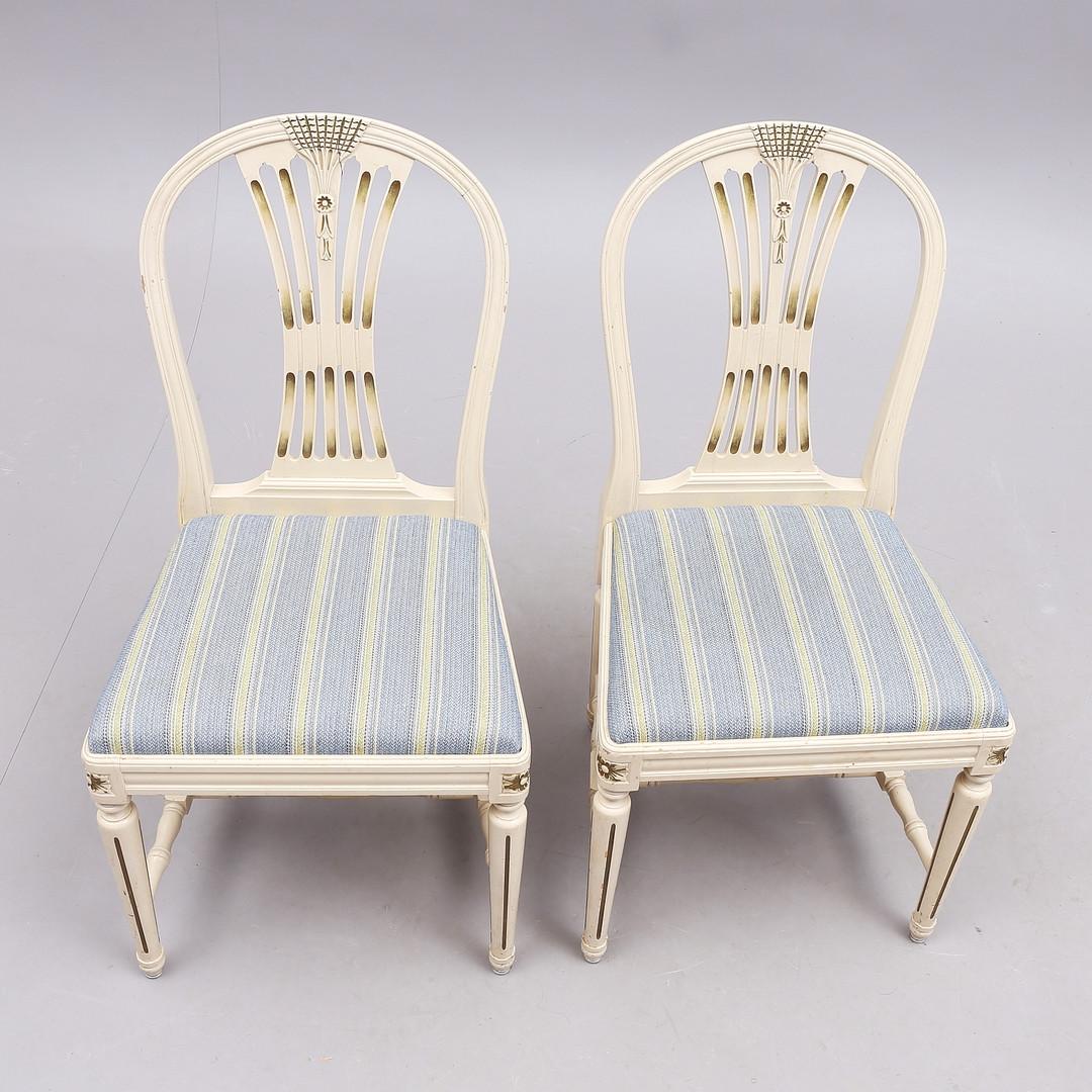 Swedish Gustavian Axet Dining Chairs Grey Green Set of 4, 20th Century In Good Condition For Sale In LONDON, GB