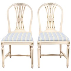 Chaises de salle à manger gustaviennes suédoises Axet grises et vertes, ensemble de 4 pièces, XXe siècle