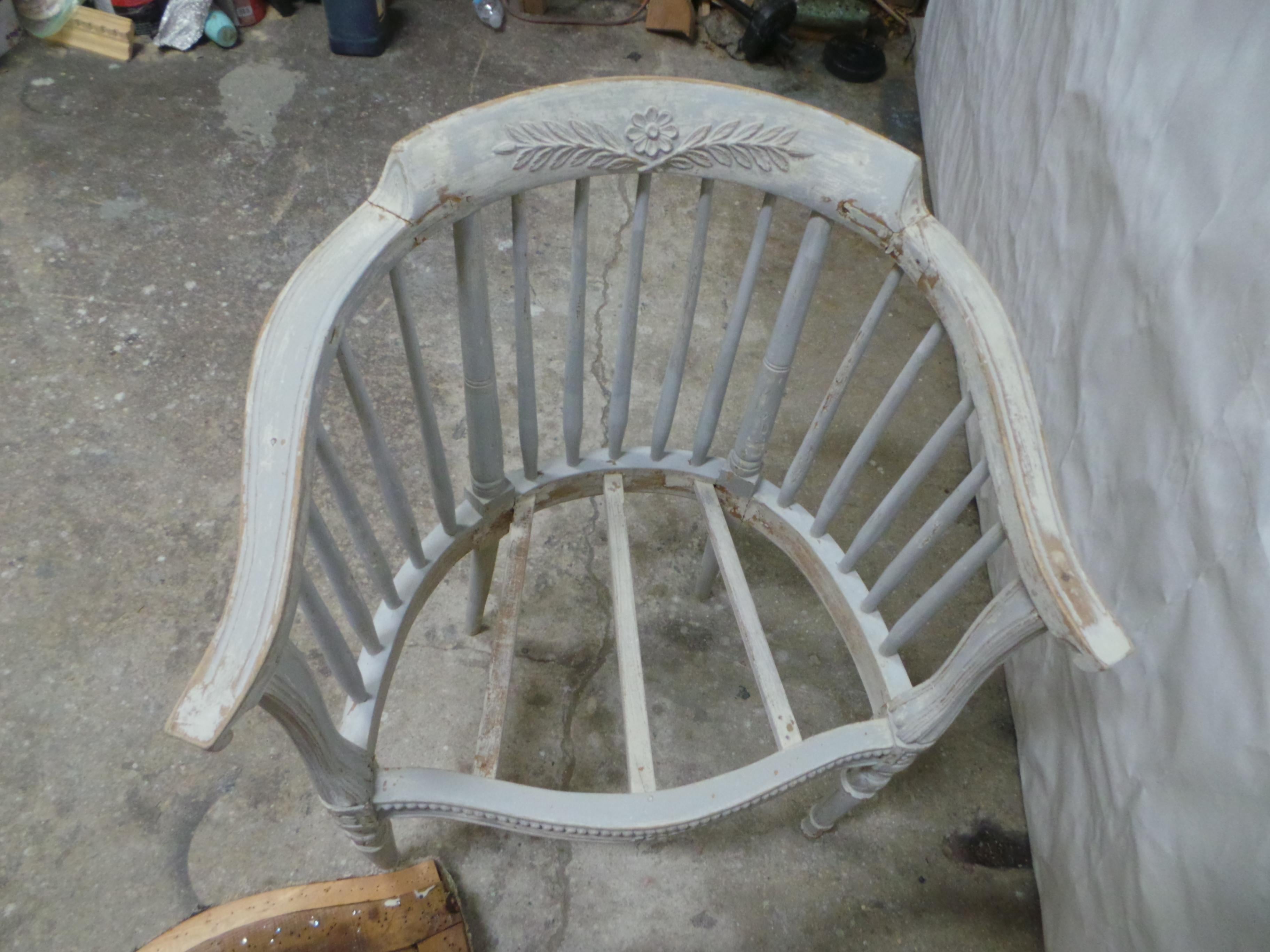 Swedish Gustavian Barrel Chair 100% Original 6
