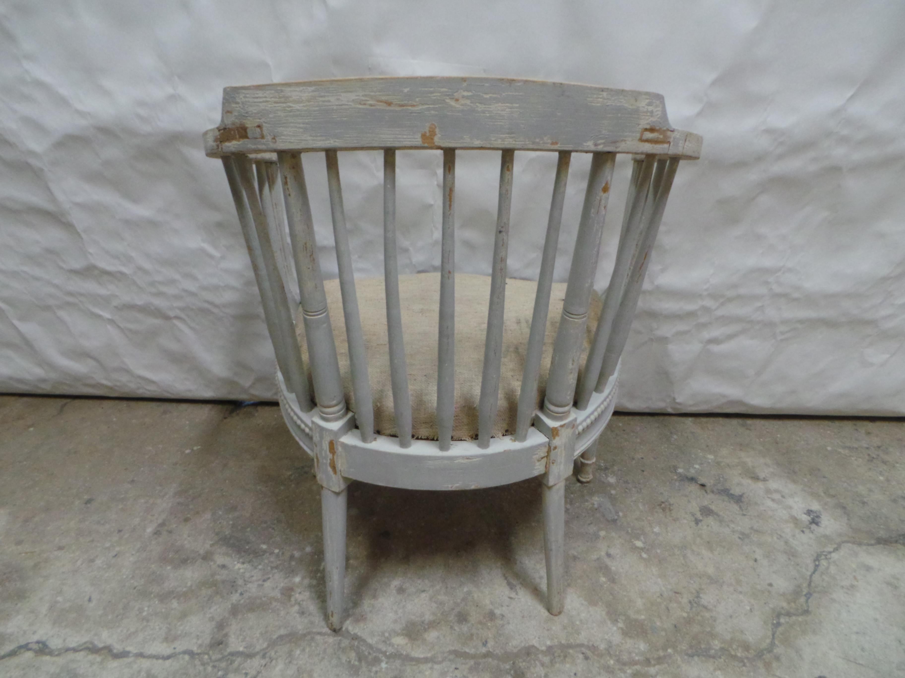 Swedish Gustavian Barrel Chair 100% Original 4