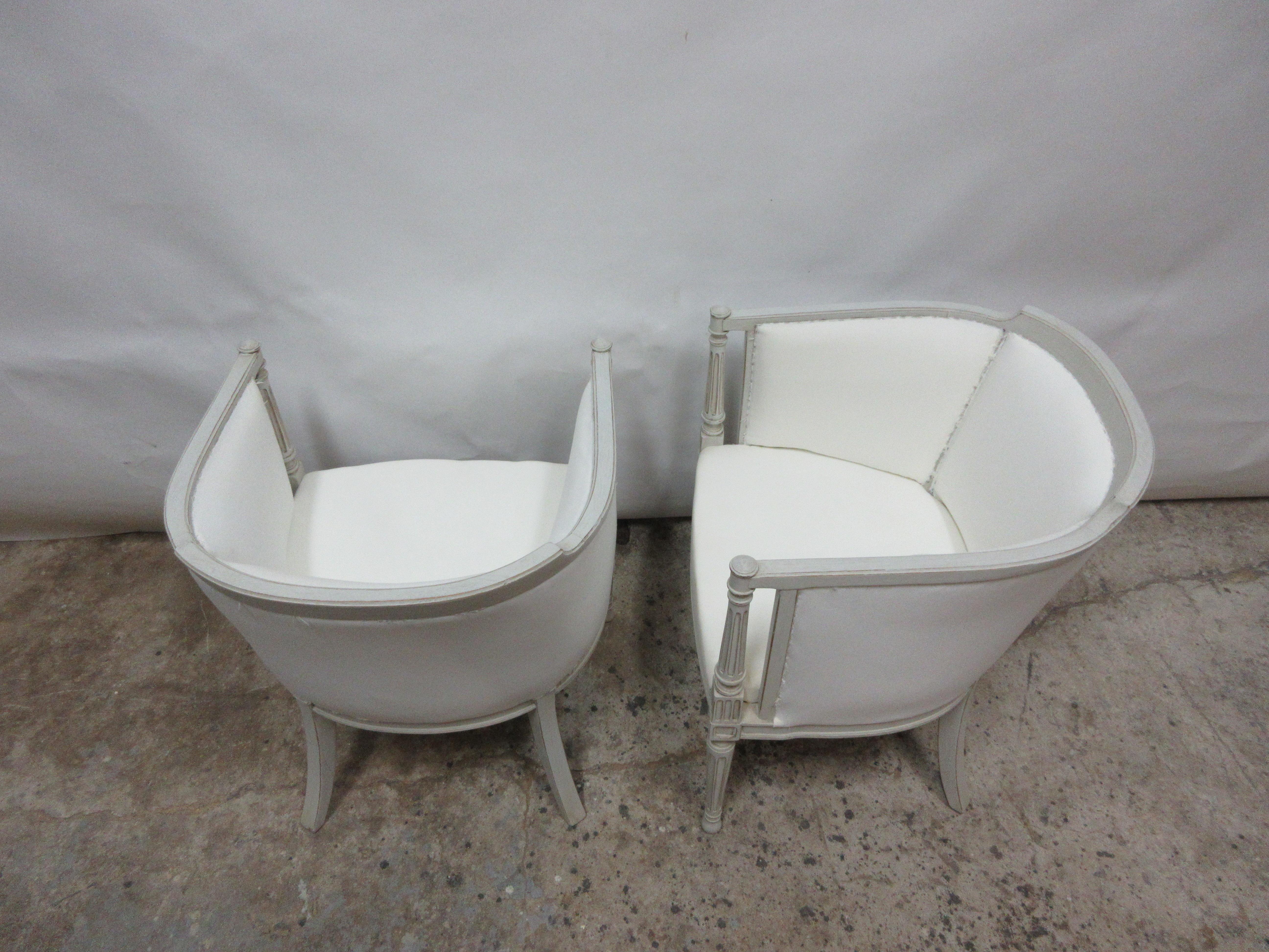 Swedish Gustavian Barrel Chairs In Good Condition In Hollywood, FL