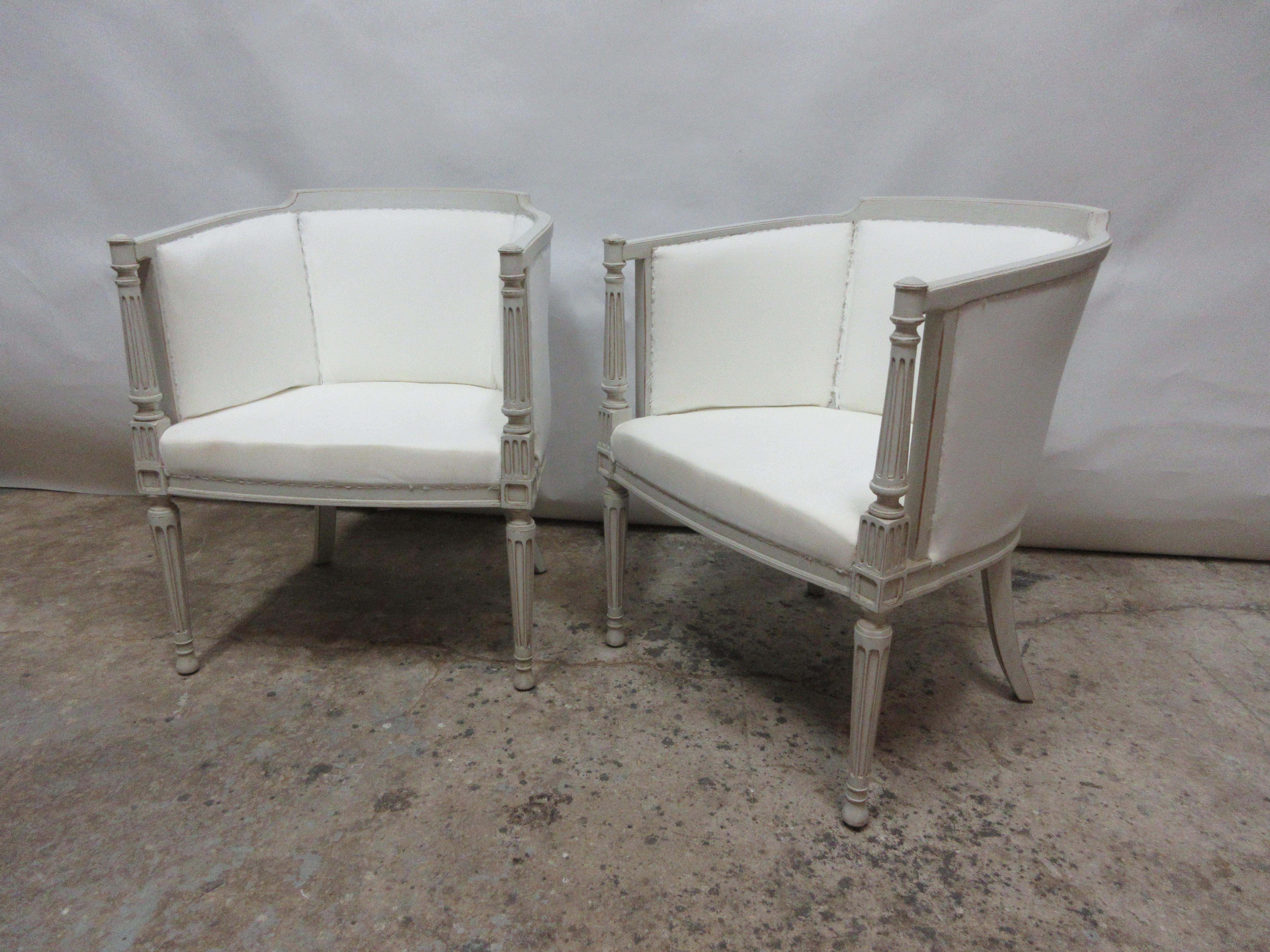 Mid-20th Century Swedish Gustavian Barrel Chairs