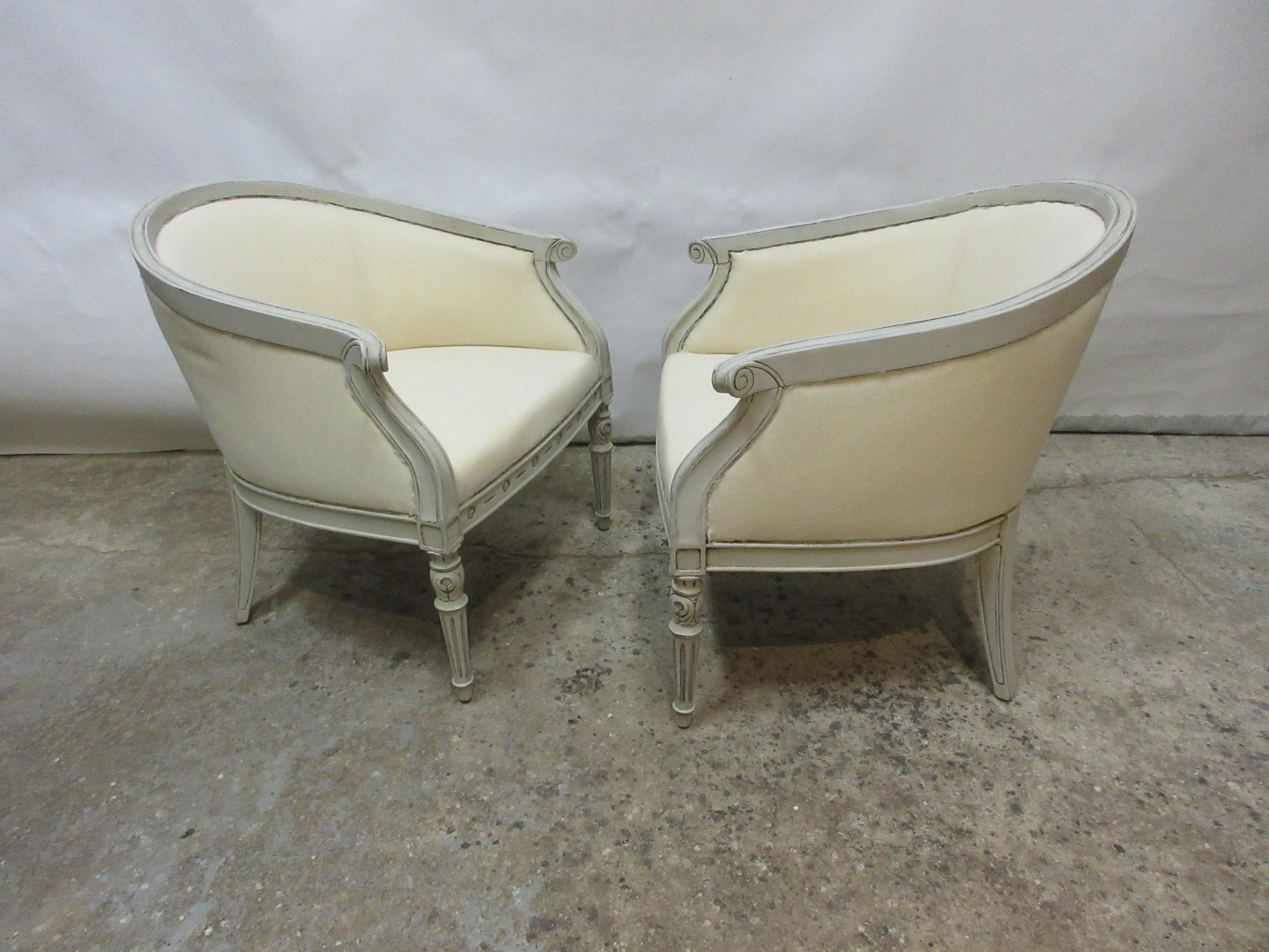 Mid-20th Century Swedish Gustavian Barrel Chairs