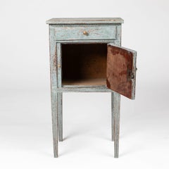 Swedish Gustavian Bedside Table / Cabinet with Original Blue Paint