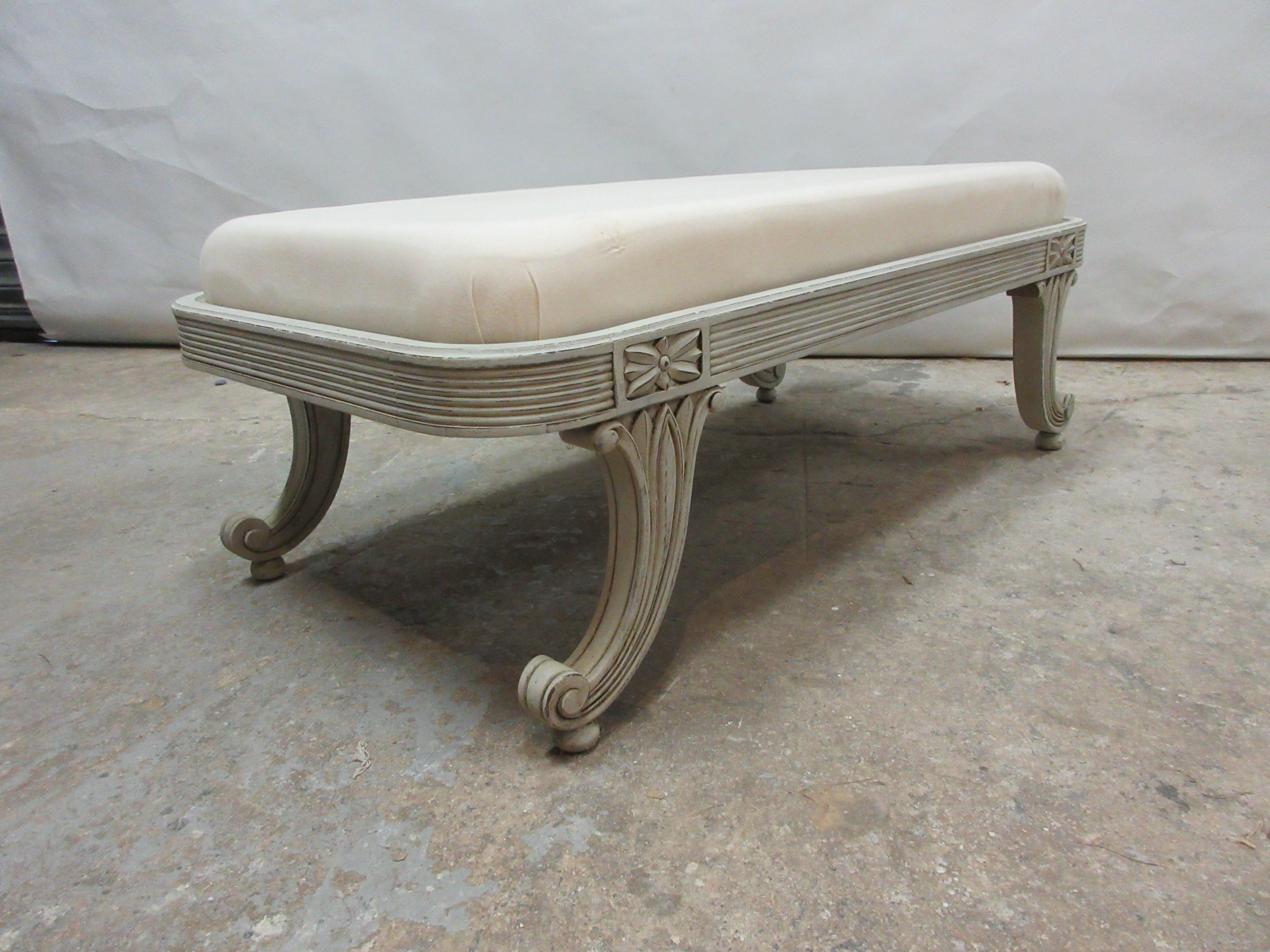 This is a Swedish Gustavian bench, it has been restored and repainted with milk paints 