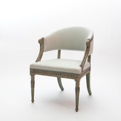 Fauteuil Bergère suédois peint de style gustavien