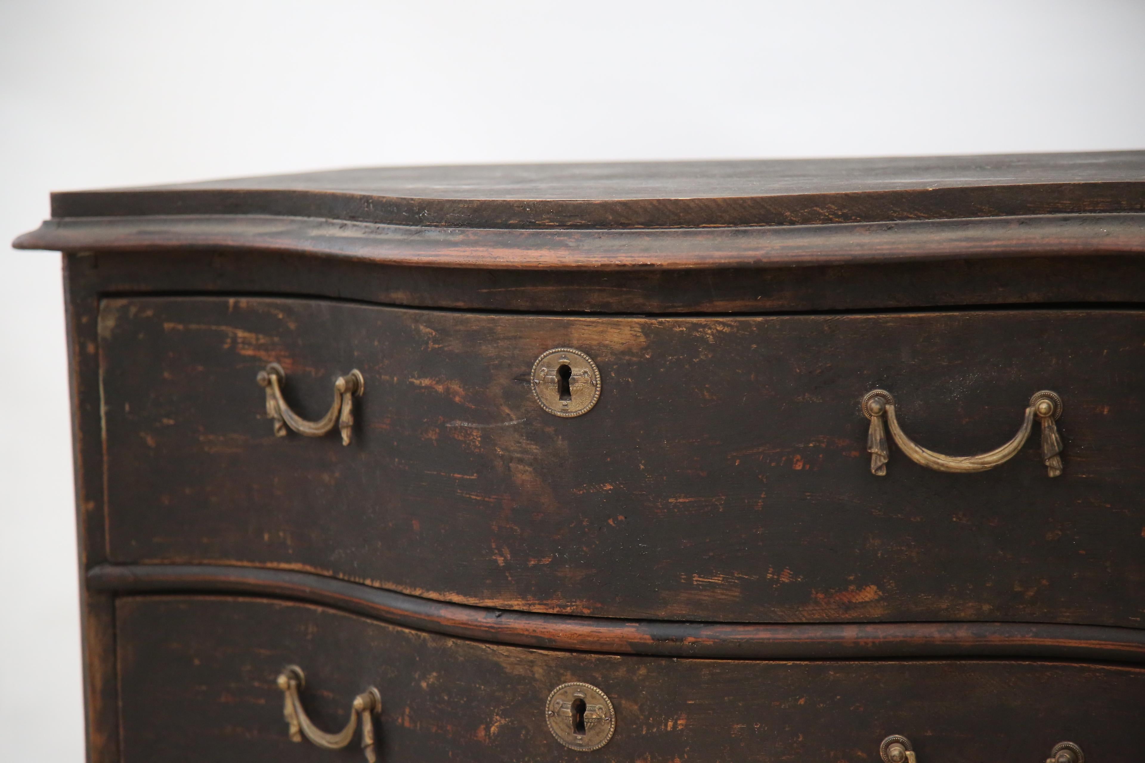 Swedish Gustavian Black Painted Commodes 3