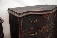 Swedish Gustavian Black Painted Commodes