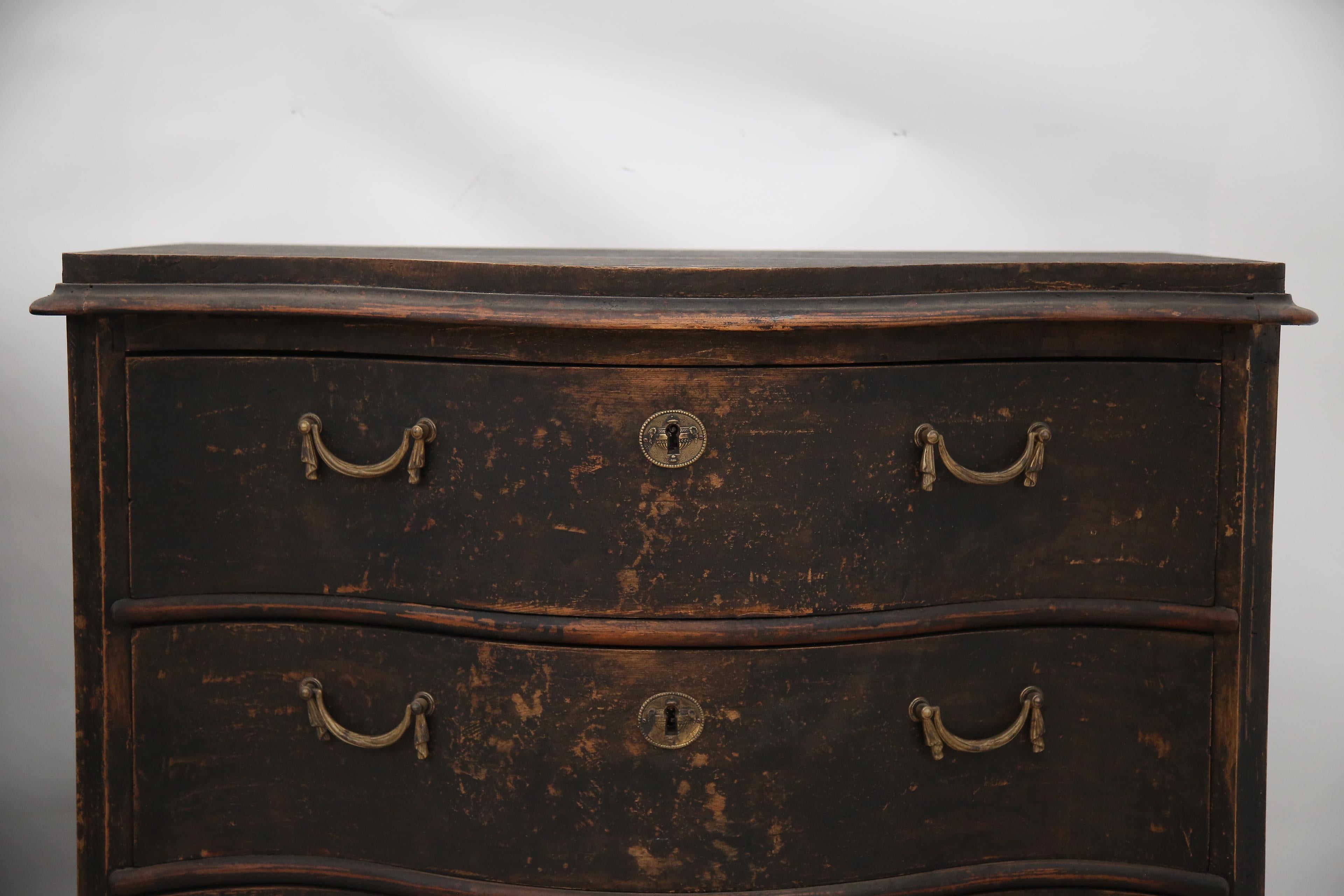 Swedish Gustavian Black Painted Commodes 2