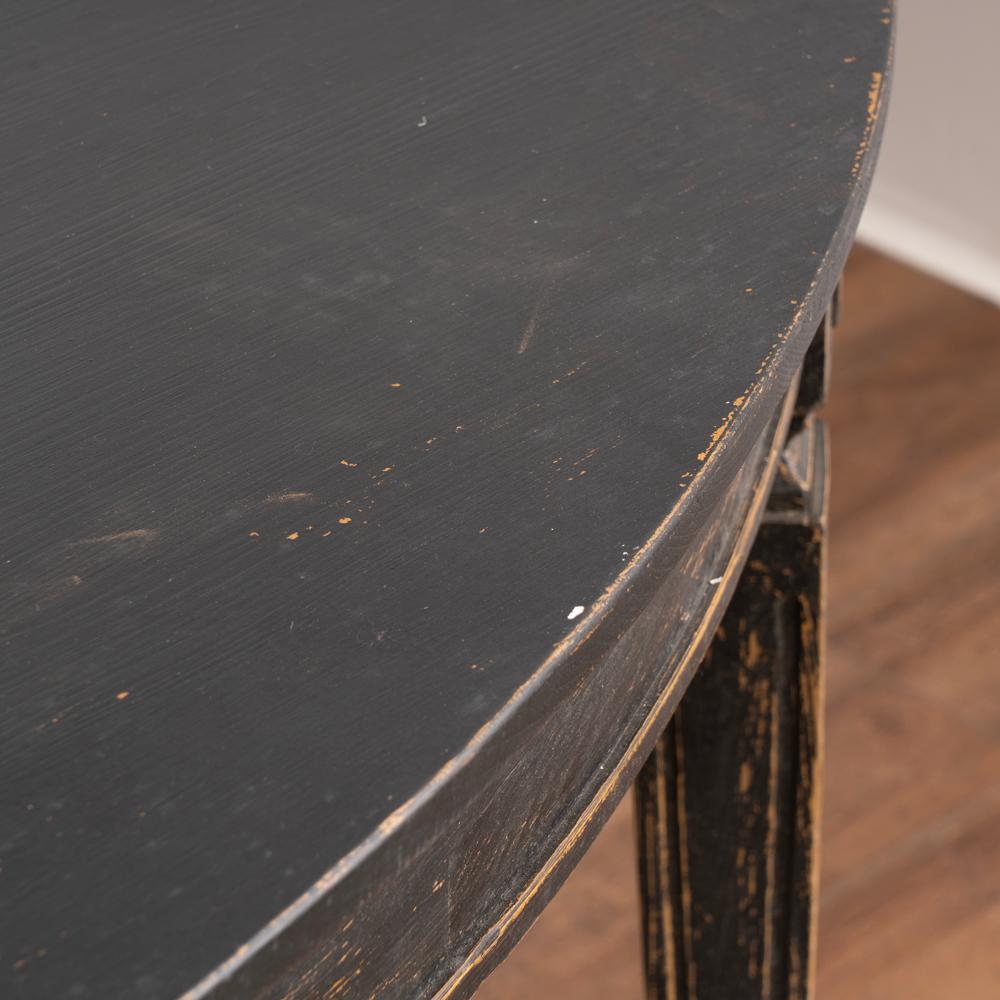 Contemporary Swedish Gustavian Black Painted Round Dining Table, Sweden