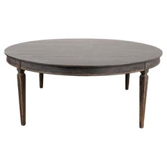 Swedish Gustavian Black Painted Round Dining Table, Sweden