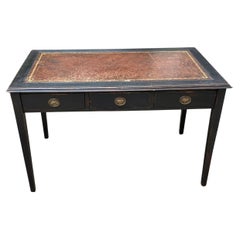 Swedish Gustavian Black Painted Writing Desk with 3 Drawers