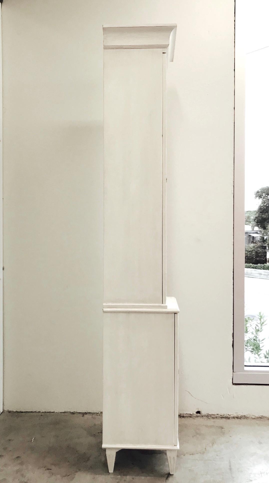 Swedish Gustavian Carved and Painted Narrow Cabinet 5
