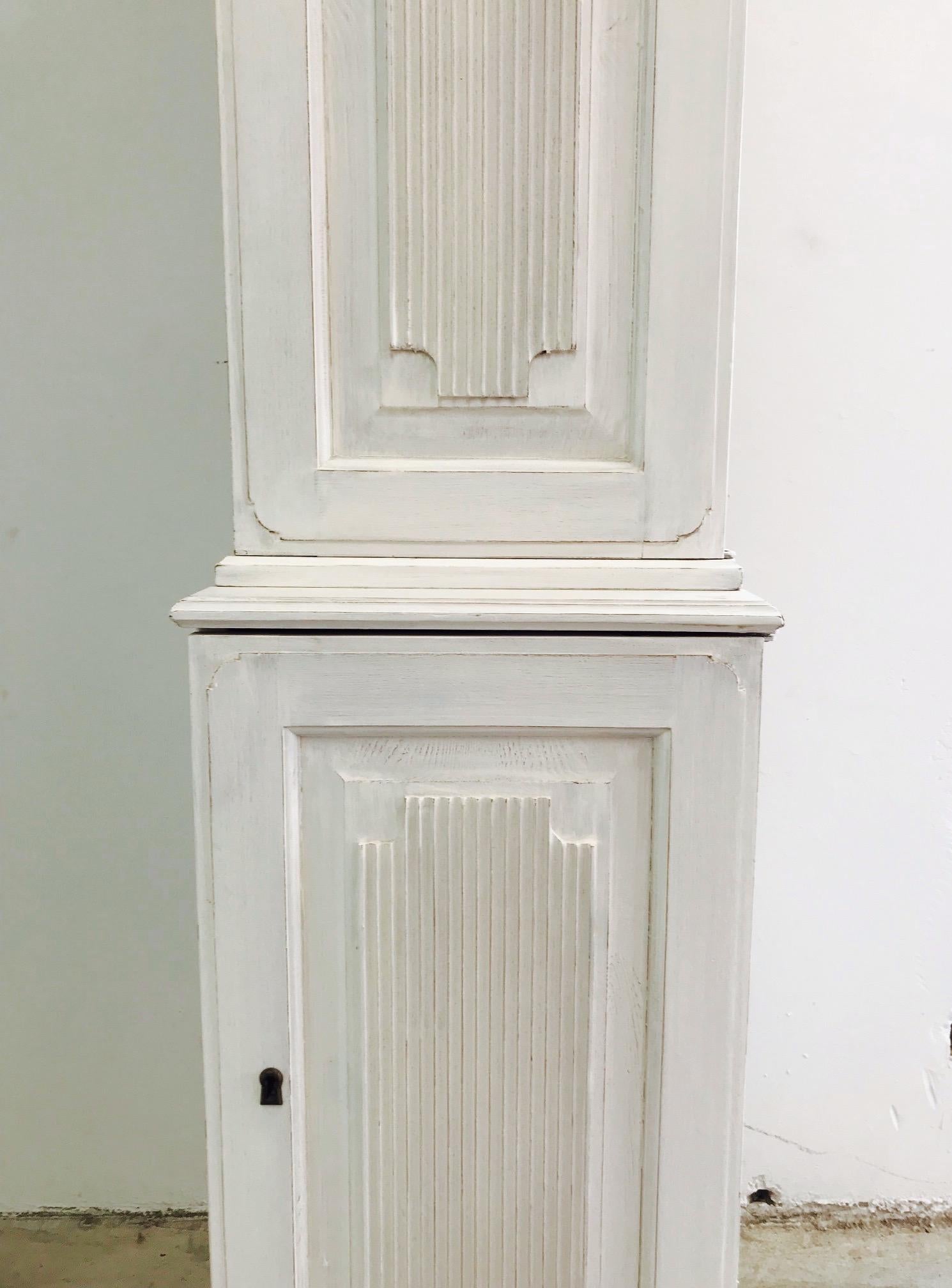 Swedish Gustavian Carved and Painted Narrow Cabinet 3