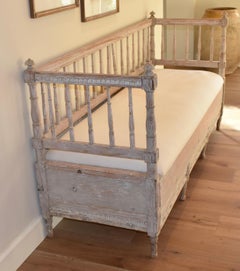 Swedish Gustavian Carved Sofa Bed