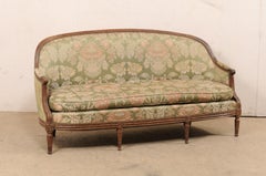 Swedish Gustavian Carved-Wood and Upholstered Tub Sofa, Early 19th Century