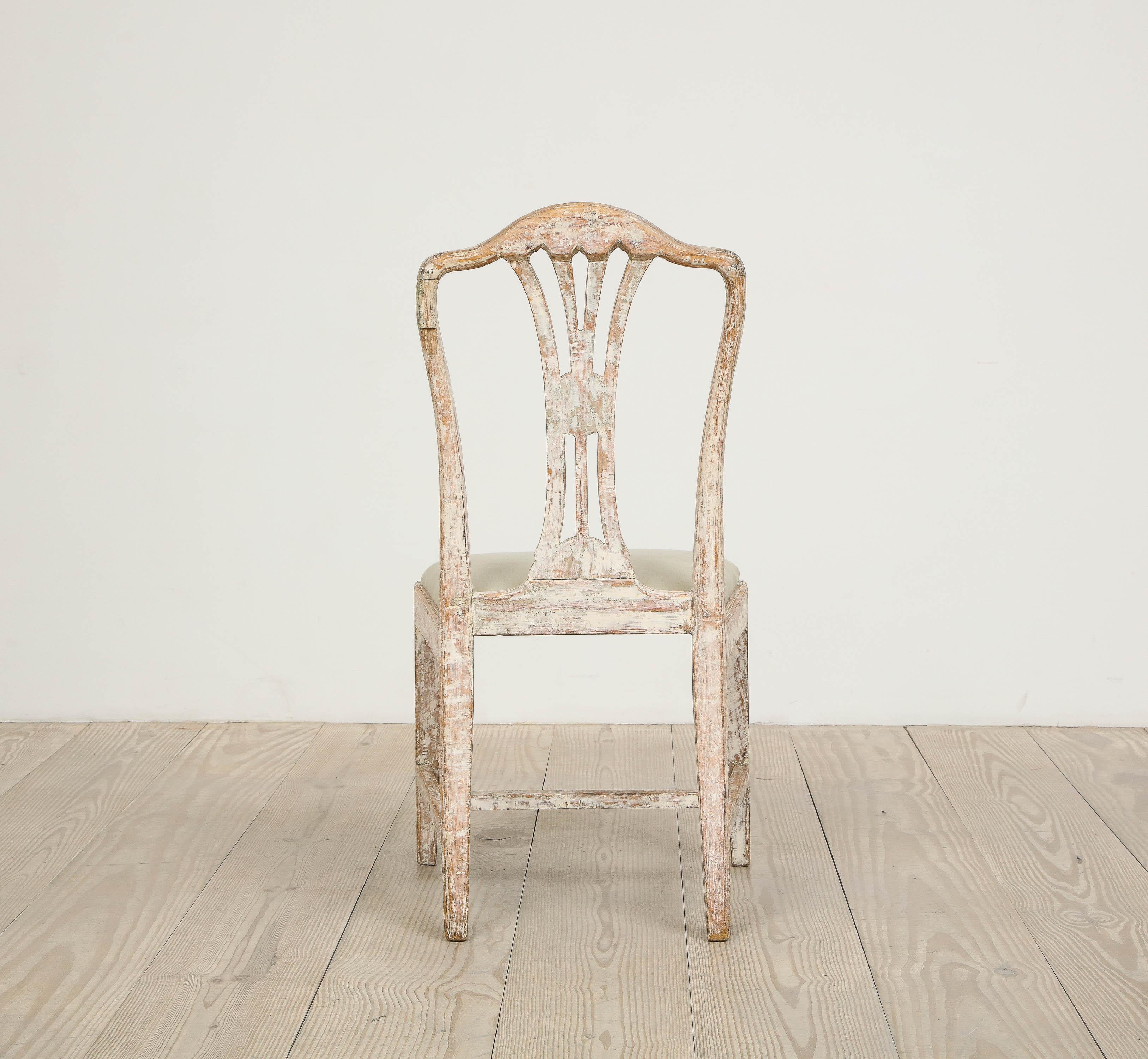 Schwedischer Gustavianischer Stuhl mit Weizenschnitzerei, um 1780, Herkunft: Schweden im Angebot 3
