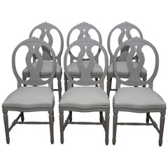 Swedish Gustavian Chairs, Set of 6, 1920