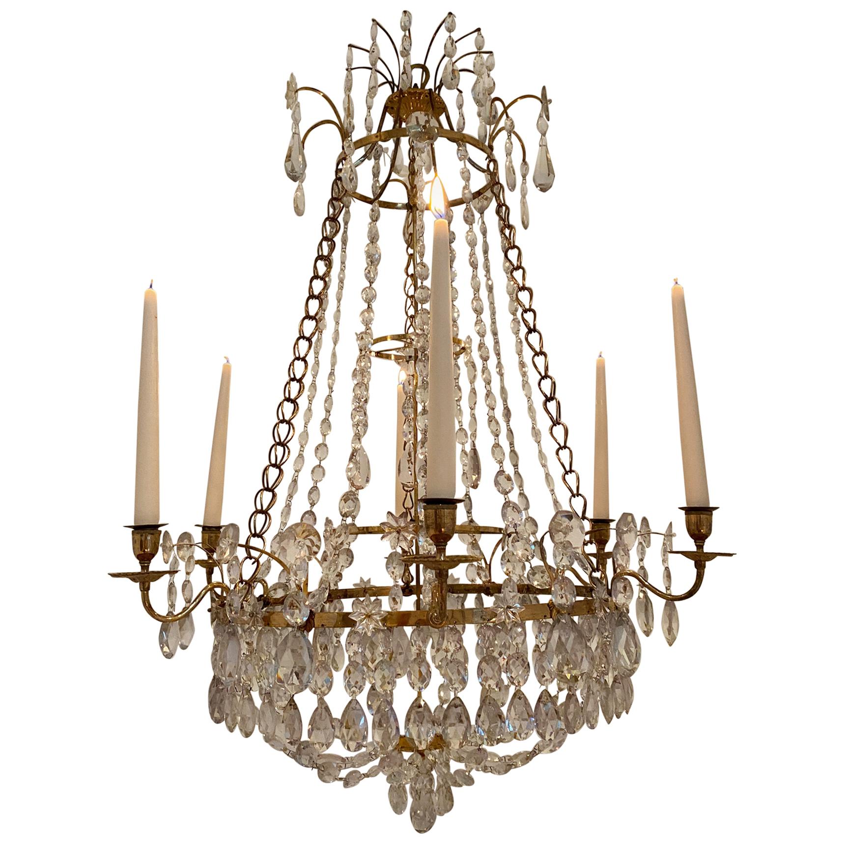 Swedish Gustavian Chandelier, Haga Chandelier Made, circa 1780