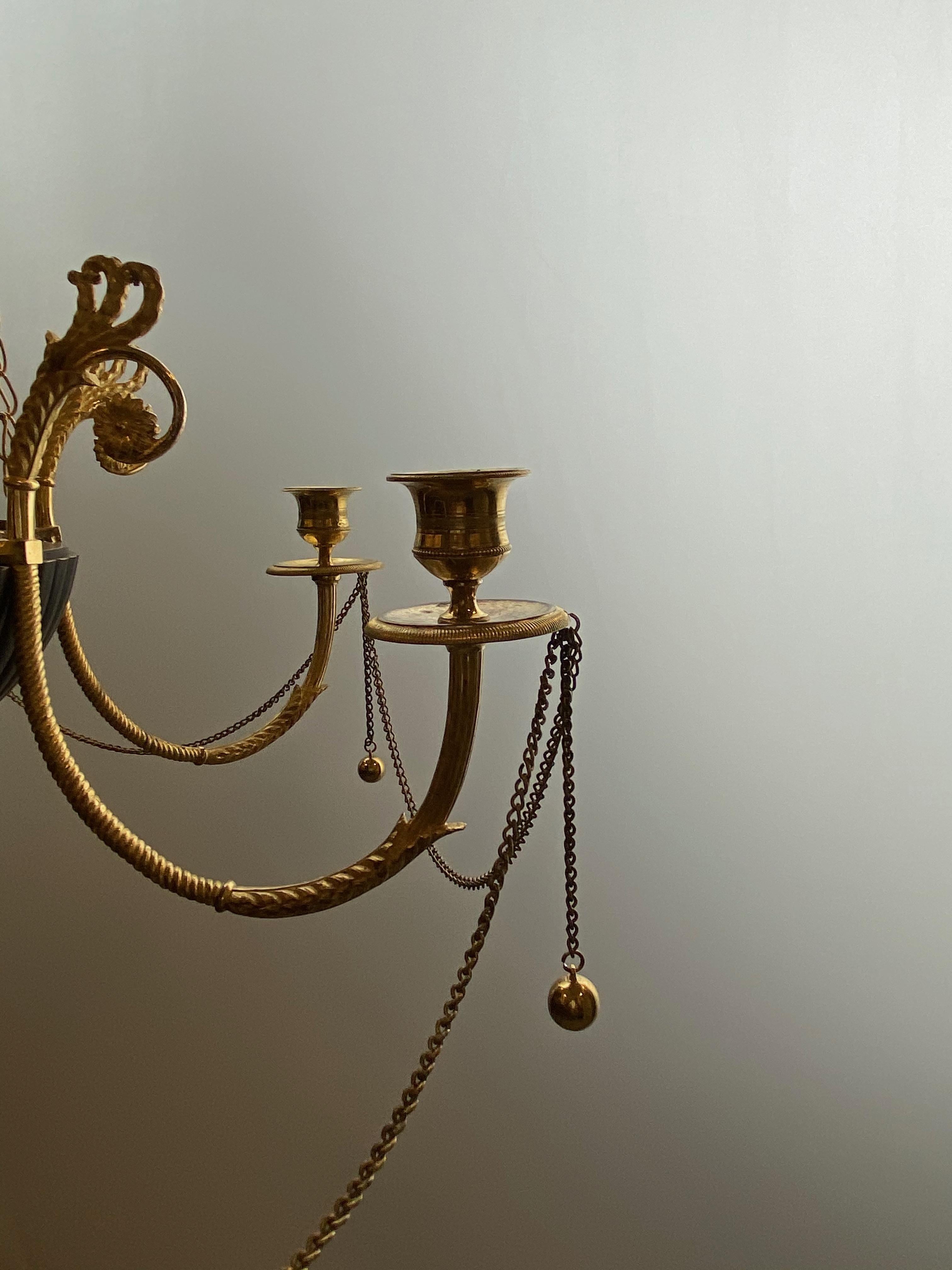 Swedish Gustavian Chandelier Made 1790 In Good Condition In Stockholm, SE