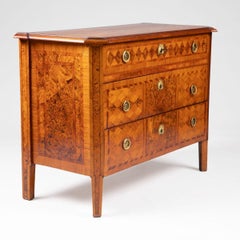 Swedish Gustavian Chest of Drawers with Diamond-Patterned Marquetry