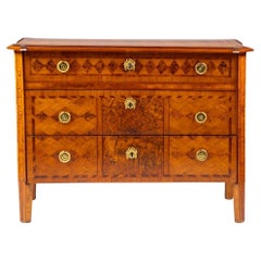 Swedish Gustavian Chest of Drawers with Diamond-Patterned Marquetry