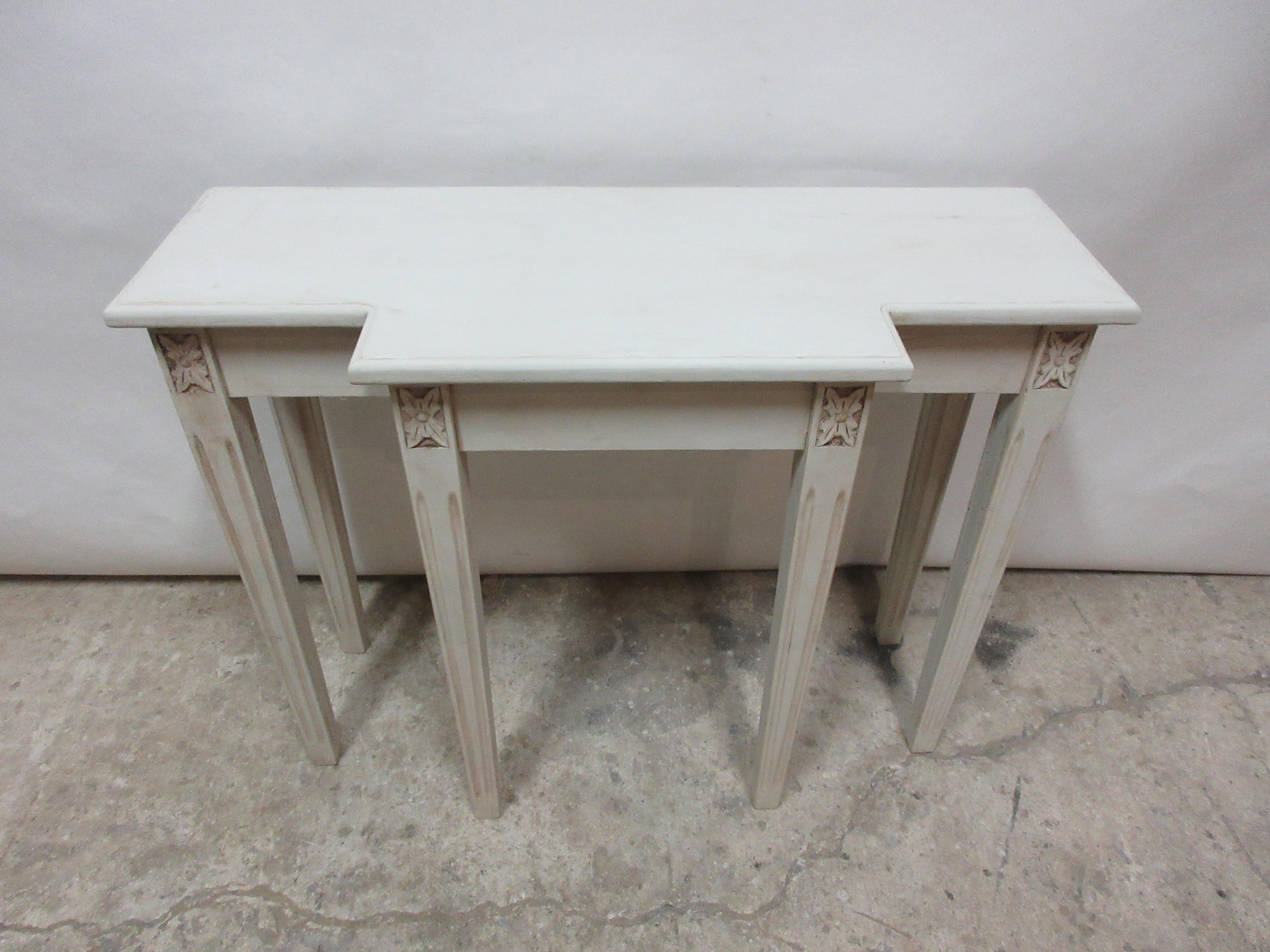 This is a Swedish Gustavian Console Table, its been restored and repainted with Milk paints 
