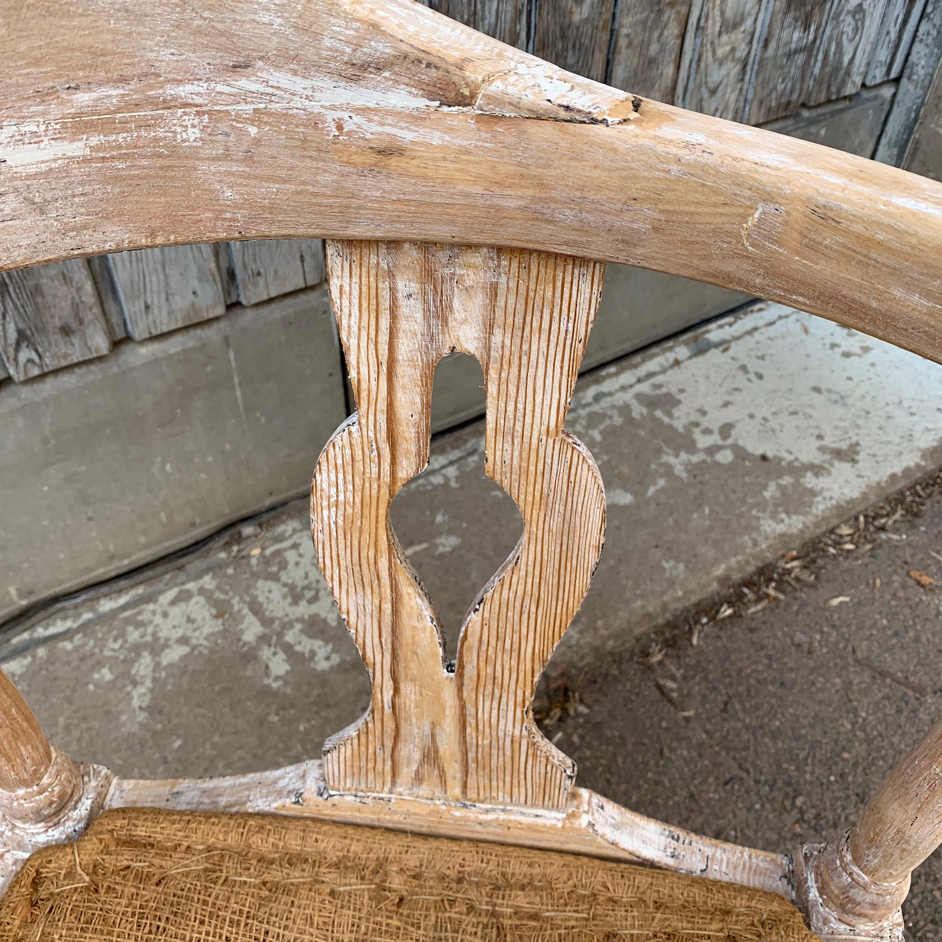 Swedish Gustavian Corner Armchair in Original Patina 9